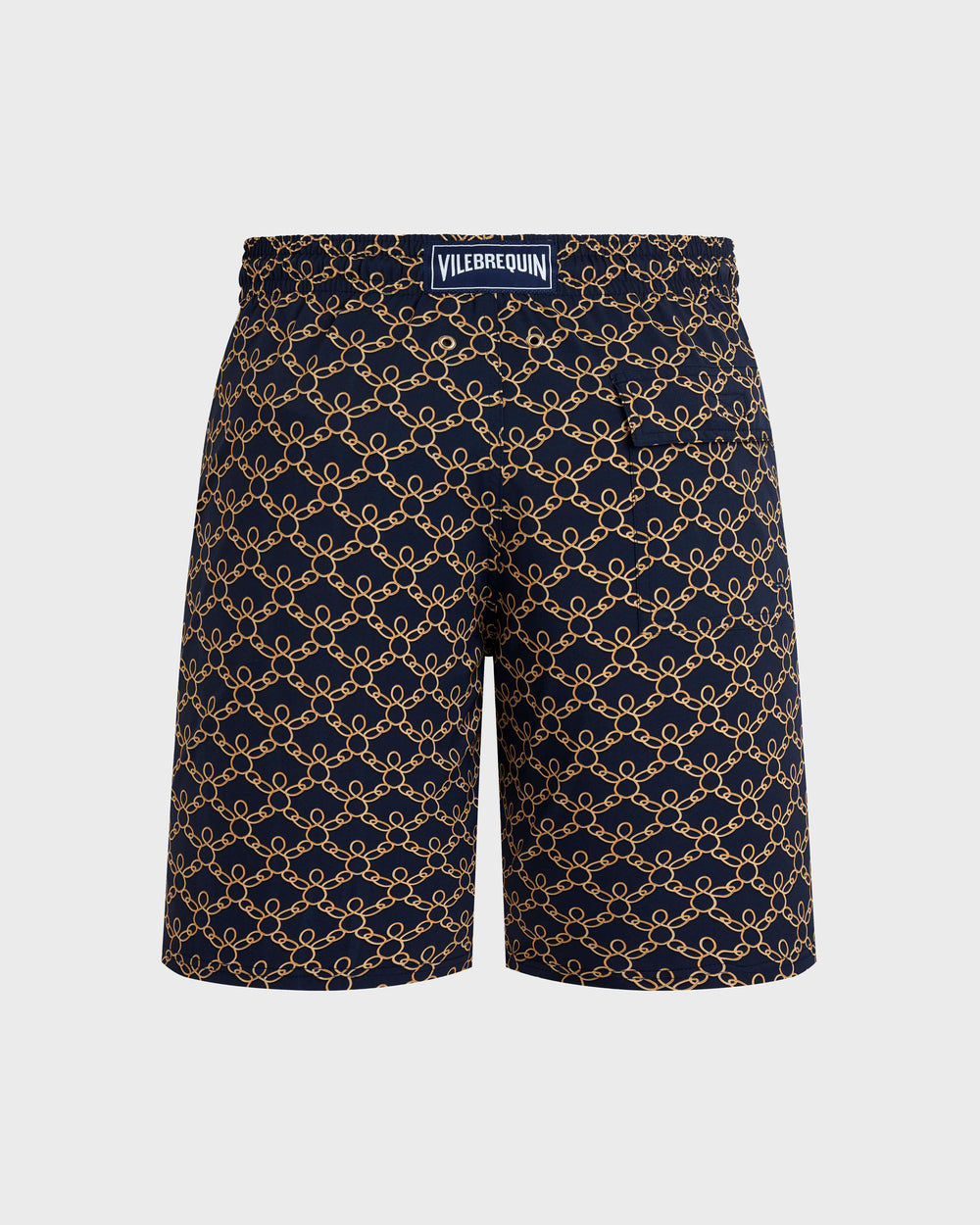 Long Stretch Swim Shorts Turtles Chain - Blue Navy / Vilebrequin US