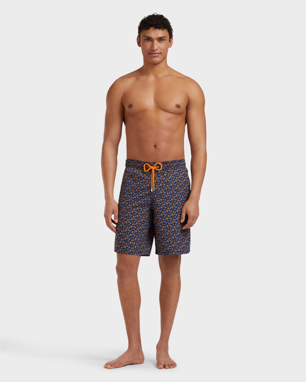 Long Swim Shorts Micro Ronde Des Tortues - Orange Vitamin / Vilebrequin New