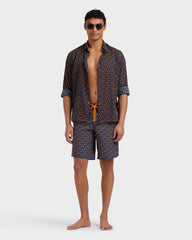 Long Swim Shorts Micro Ronde Des Tortues - Orange Vitamin / Vilebrequin New