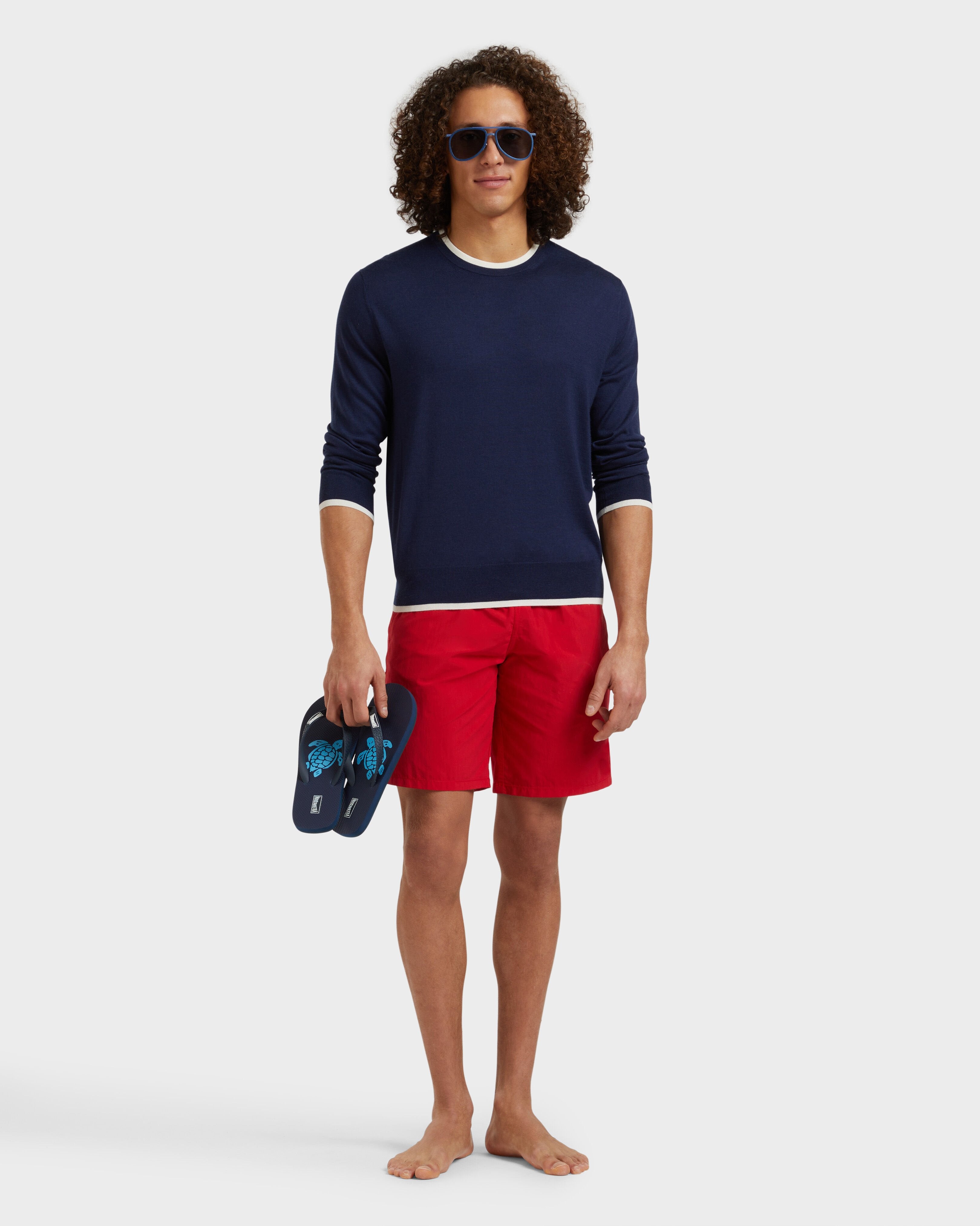 Long Swim Shorts Water-reactive Ronde des Tortues - Red Lipstick / Vilebrequin Online