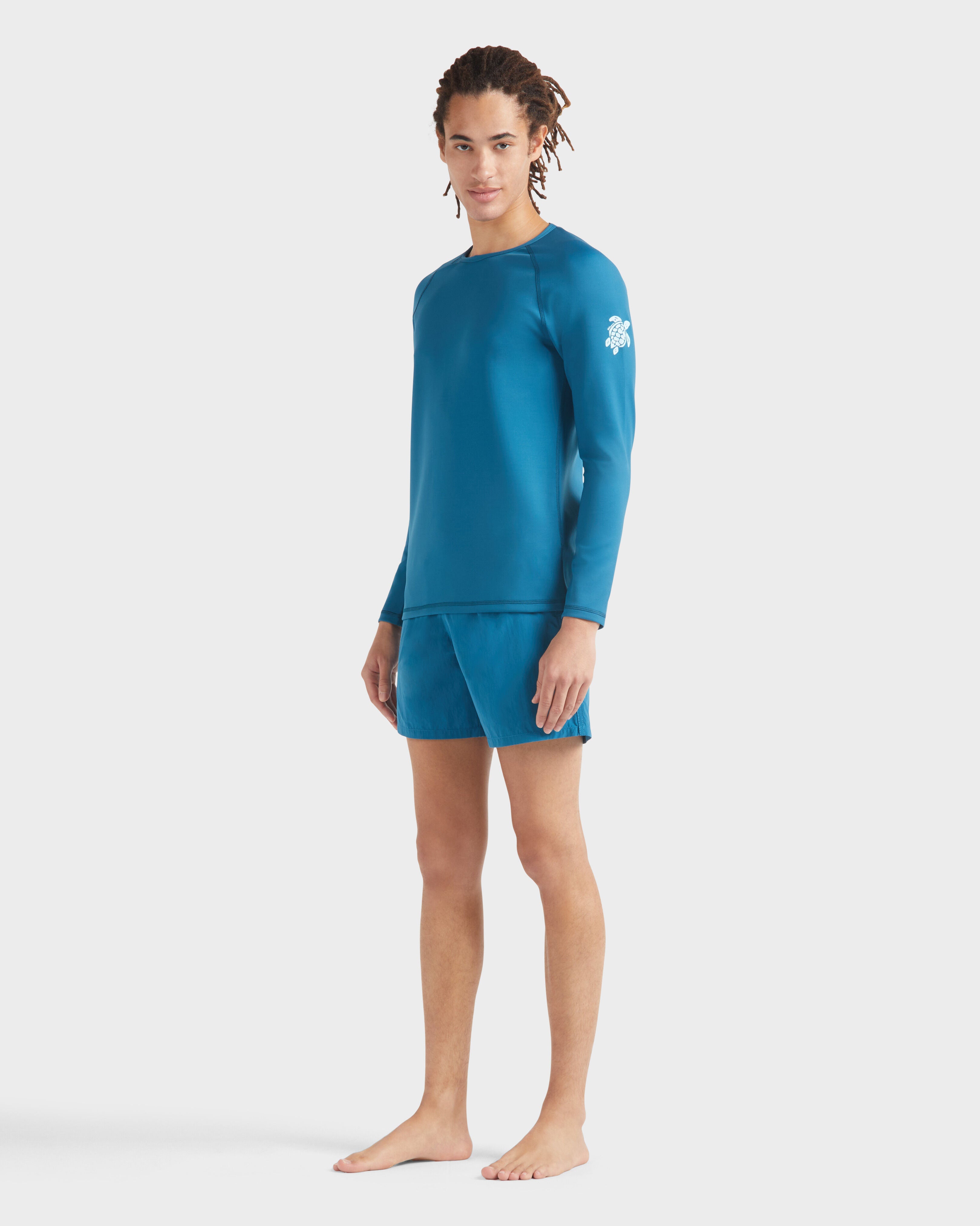 Long Sleeves Rashguard Solid - Blue Peacock / Vilebrequin On sale