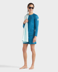 Long Sleeves Rashguard Solid - Blue Peacock / Vilebrequin On sale