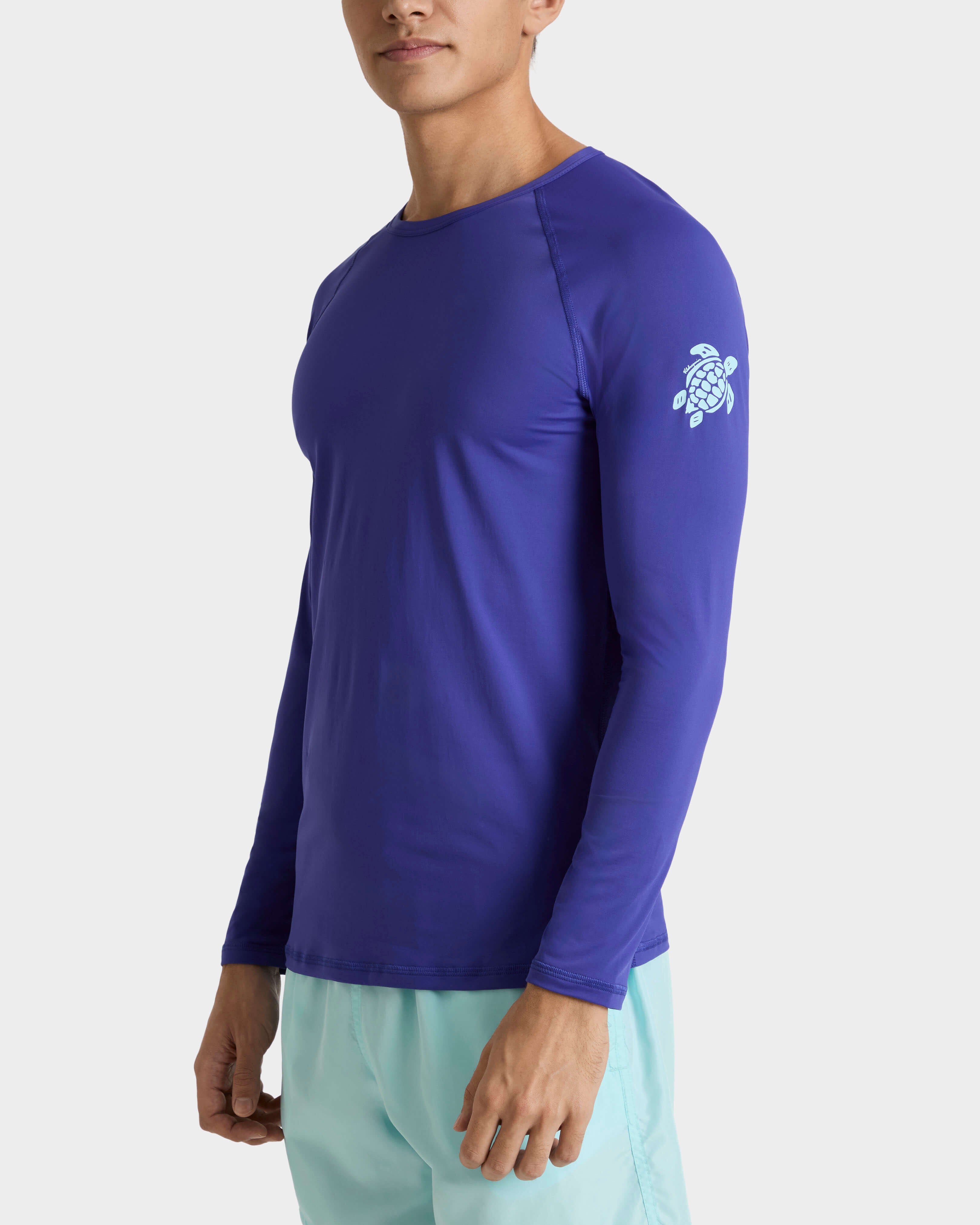 UV Protection Long Sleeves Rashguard Turtle - Blue Versailles / Vilebrequin Outlet