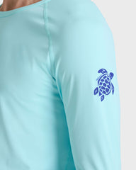 UV Protection Long Sleeves Rashguard Turtle - Blue Oxygene / Vilebrequin US