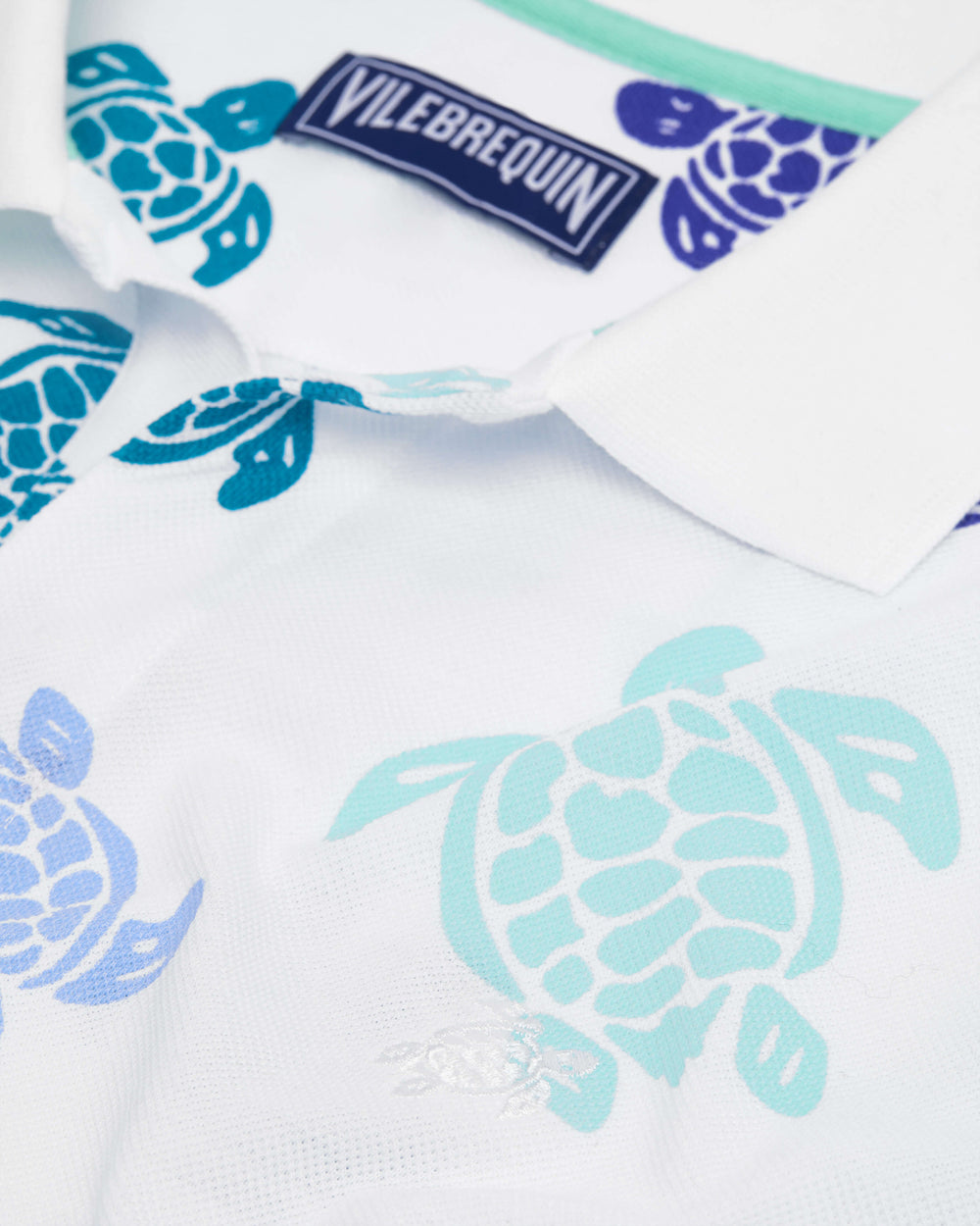 Cotton Pique Polo Ronde des Tortues Multicolores - White / Vilebrequin On sale
