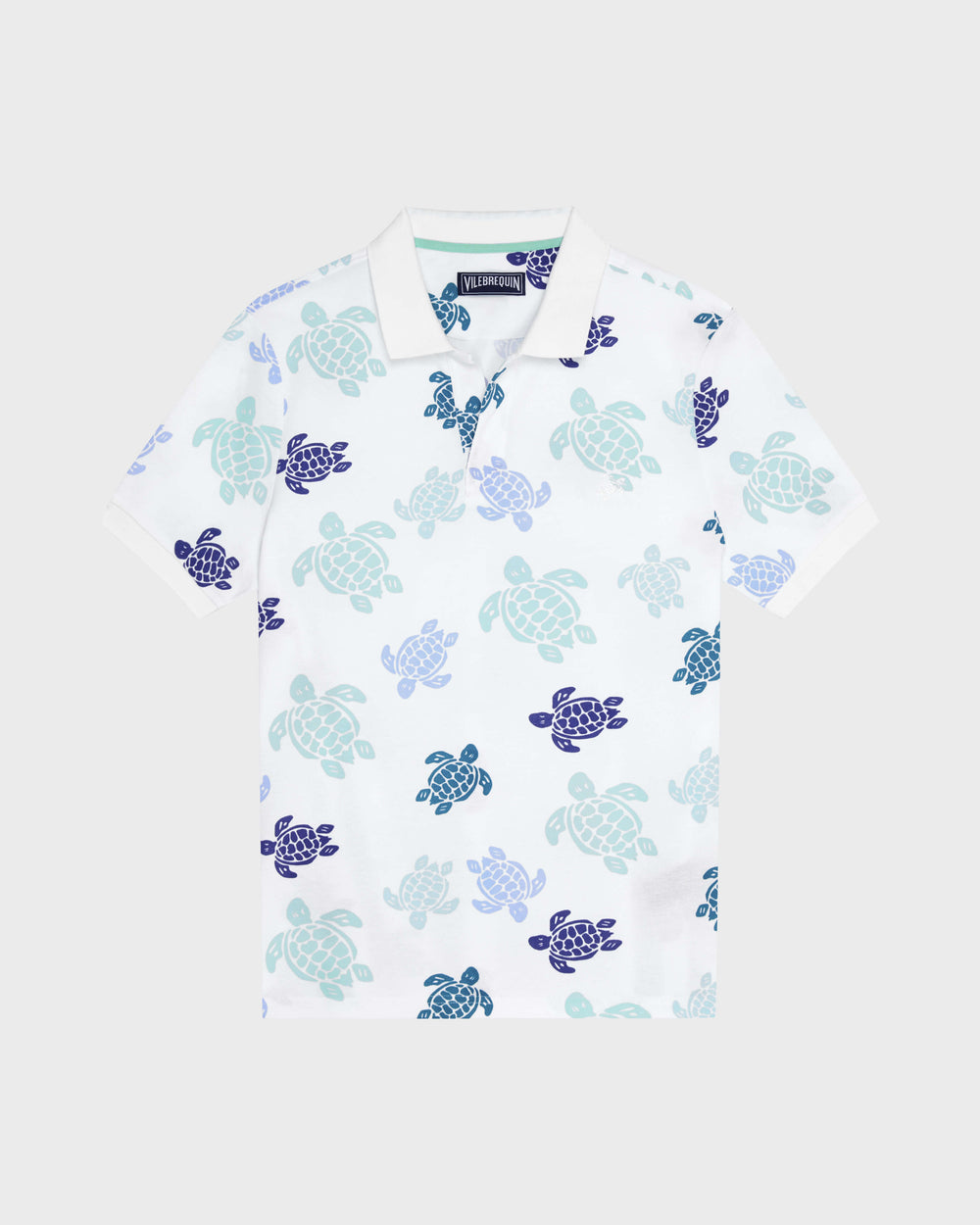 Cotton Pique Polo Ronde des Tortues Multicolores - White / Vilebrequin On sale