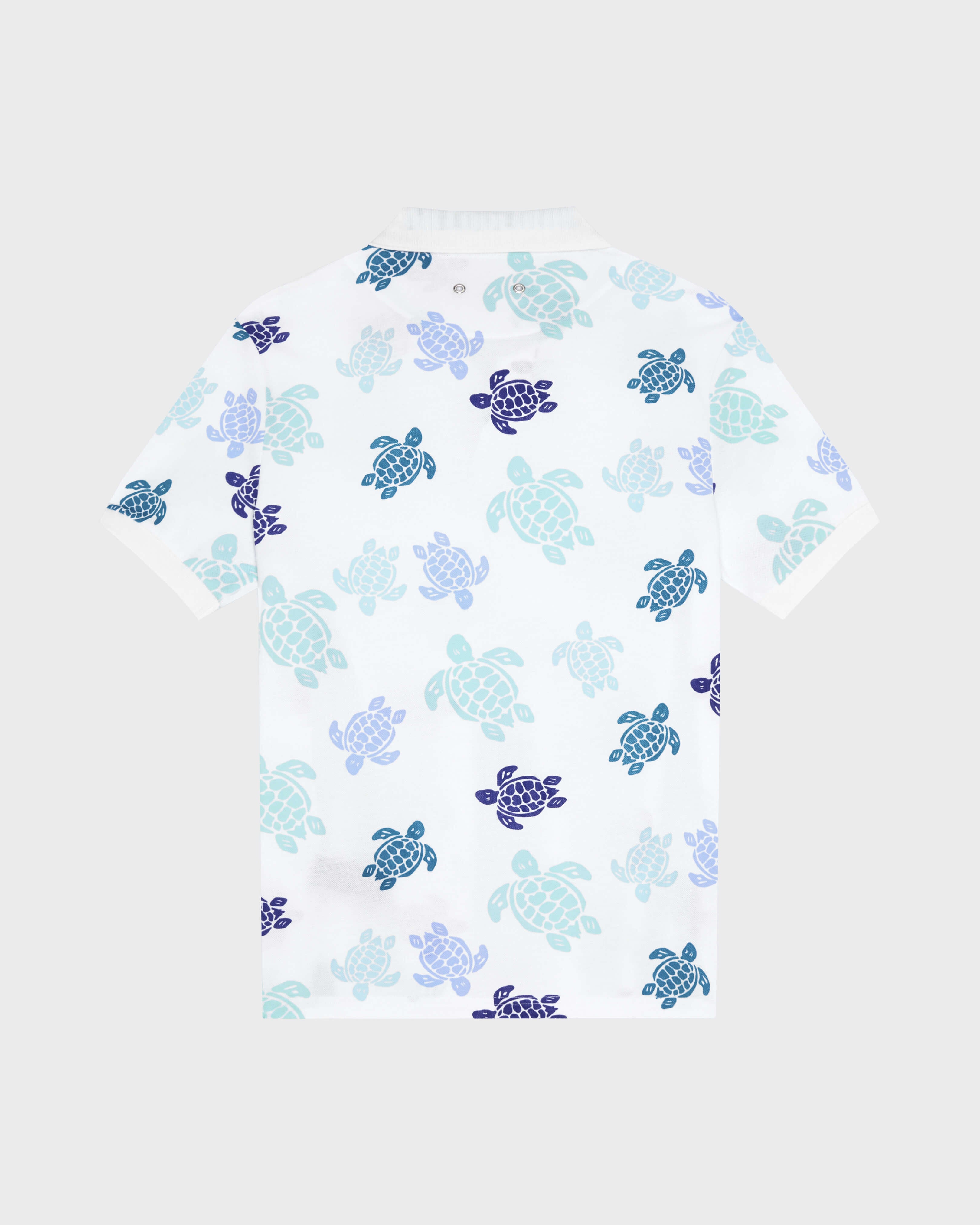 Cotton Pique Polo Ronde des Tortues Multicolores - White / Vilebrequin On sale