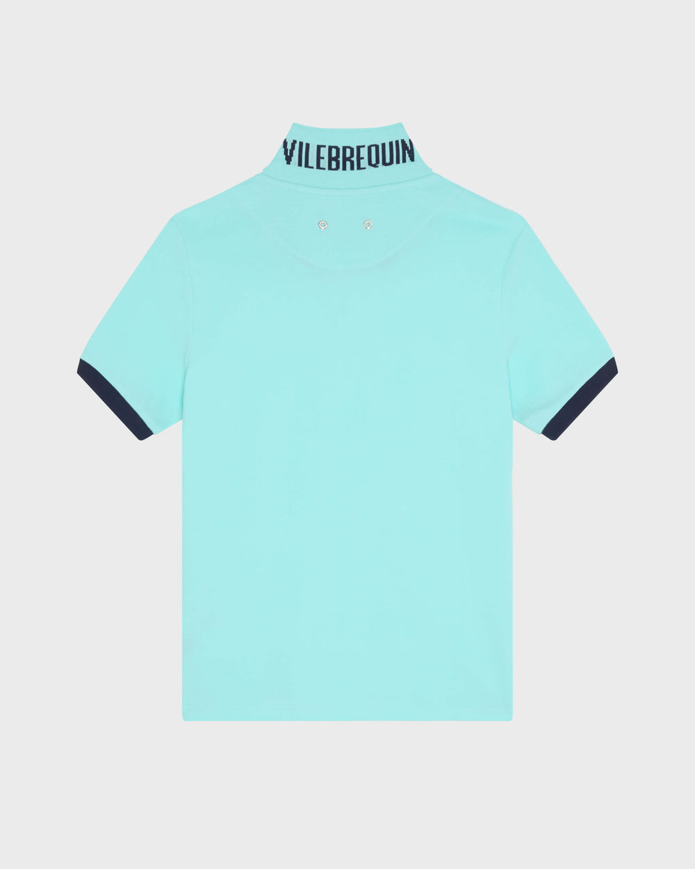 Cotton Pique Polo Shirt Solid - Blue Oxygene / Vilebrequin For sale
