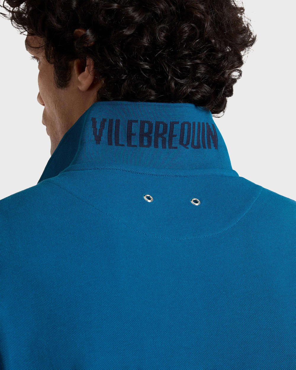Cotton Pique Polo Shirt Solid - Blue Peacock / Vilebrequin Discount