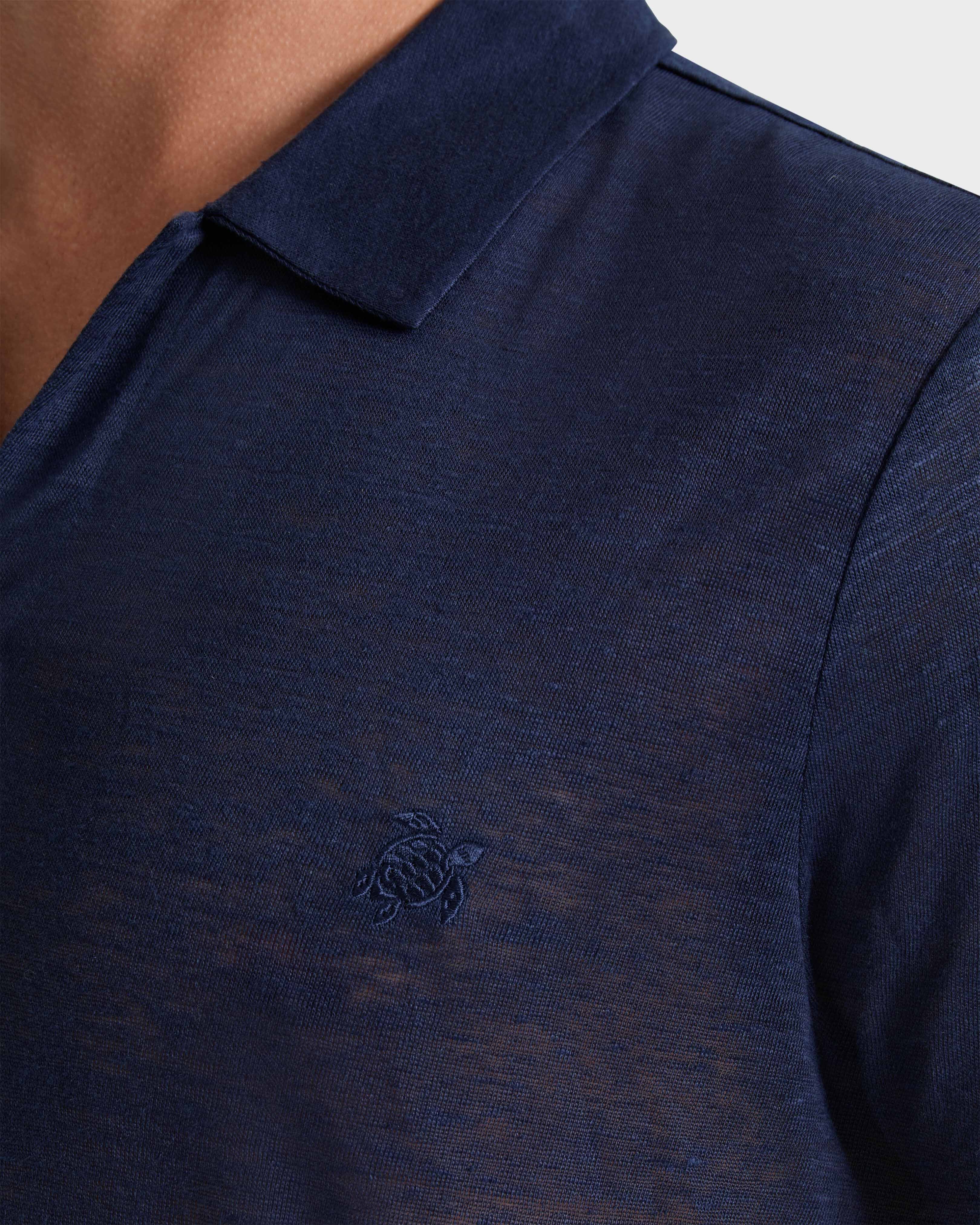 Linen Jersey Polo Shirt Solid | Site Vilebrequin | PYRE9O00 / Vilebrequin US