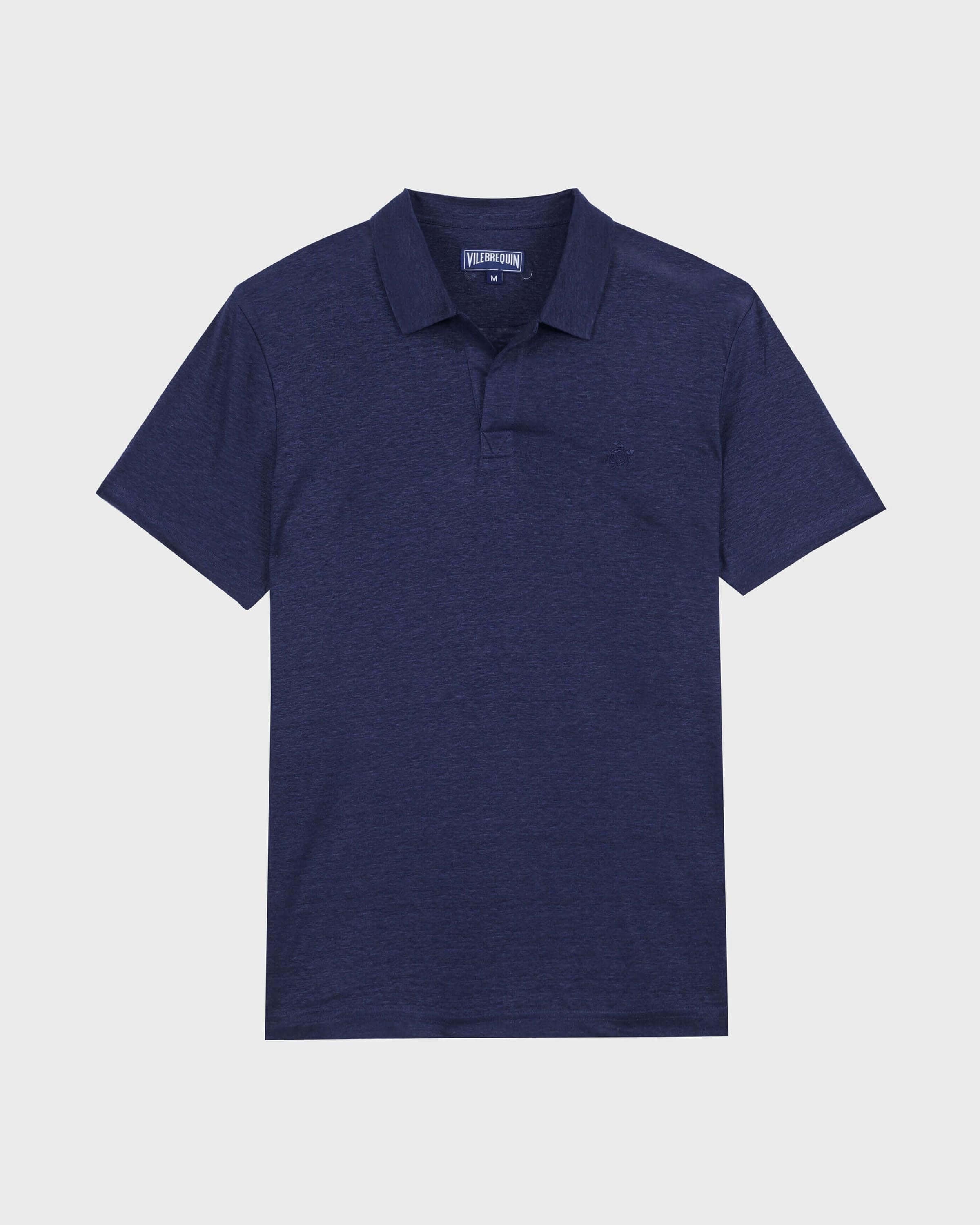 Linen Jersey Polo Shirt Solid | Site Vilebrequin | PYRE9O00 / Vilebrequin US