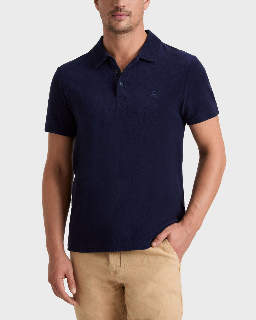 Terry Polo Solid - Blue Navy Website | PHEC3Q00 / Vilebrequin Online
