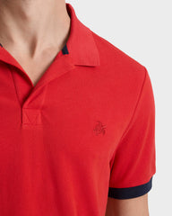 Cotton Pique Polo Shirt Solid - Red Dalia / Vilebrequin Outlet