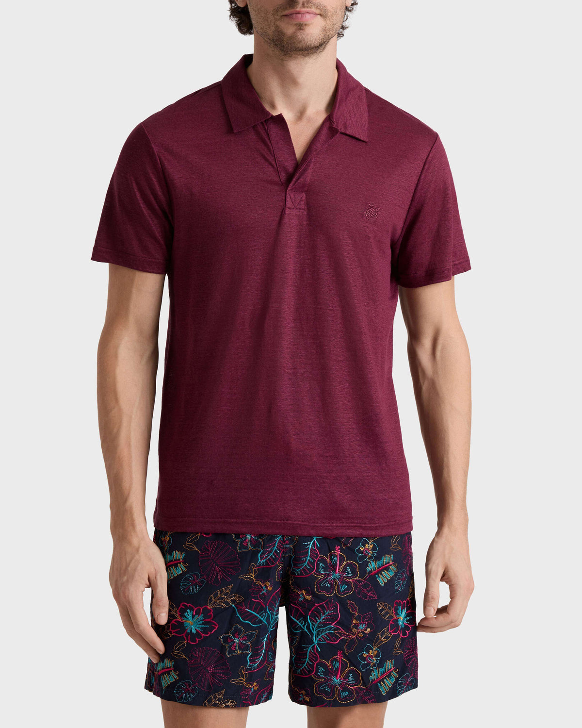 Linen Jersey Polo Shirt Solid | Site Vilebrequin | PYRE9O00 / Vilebrequin New