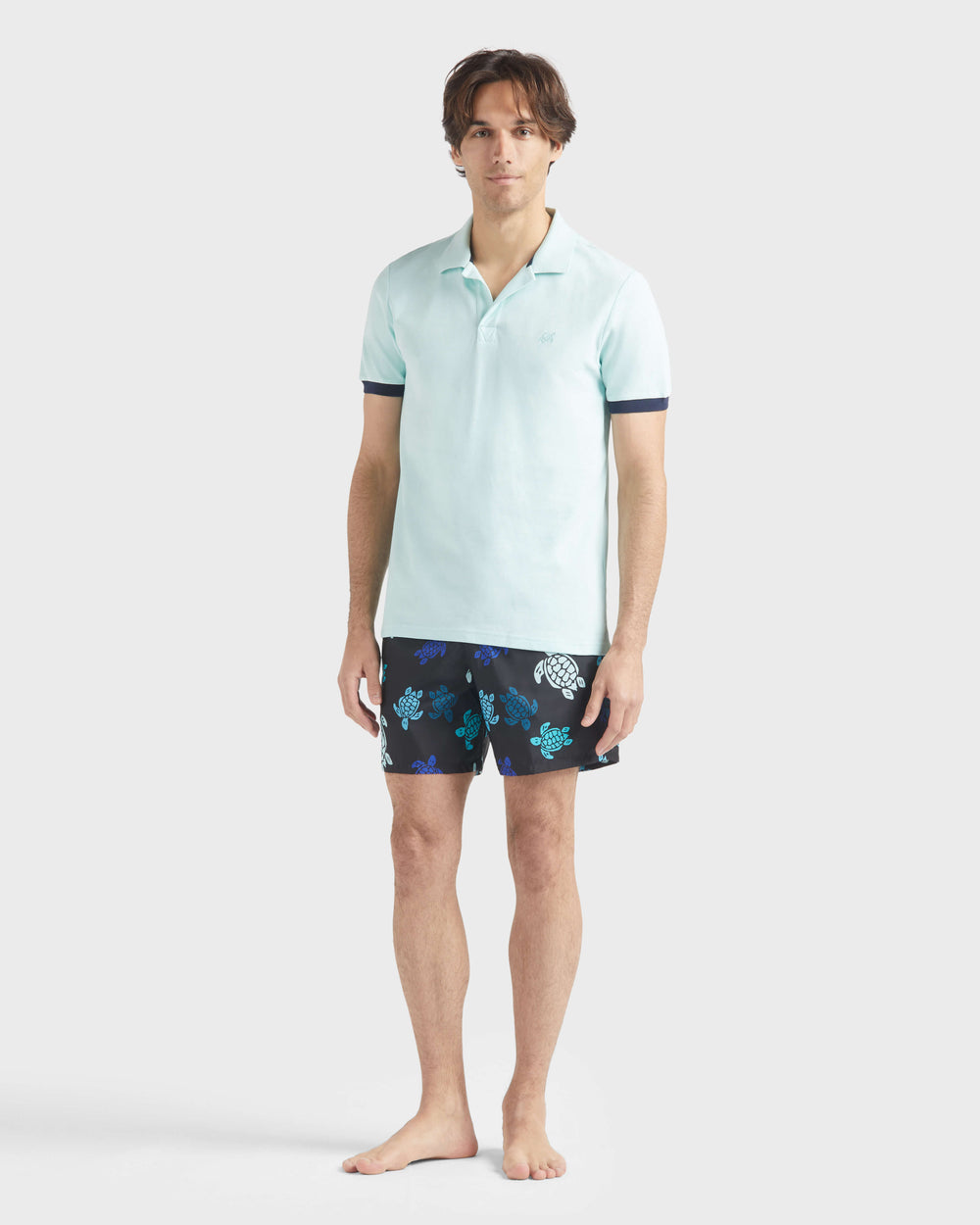 Cotton Pique Polo Shirt Solid - Blue Pacific / Vilebrequin On sale