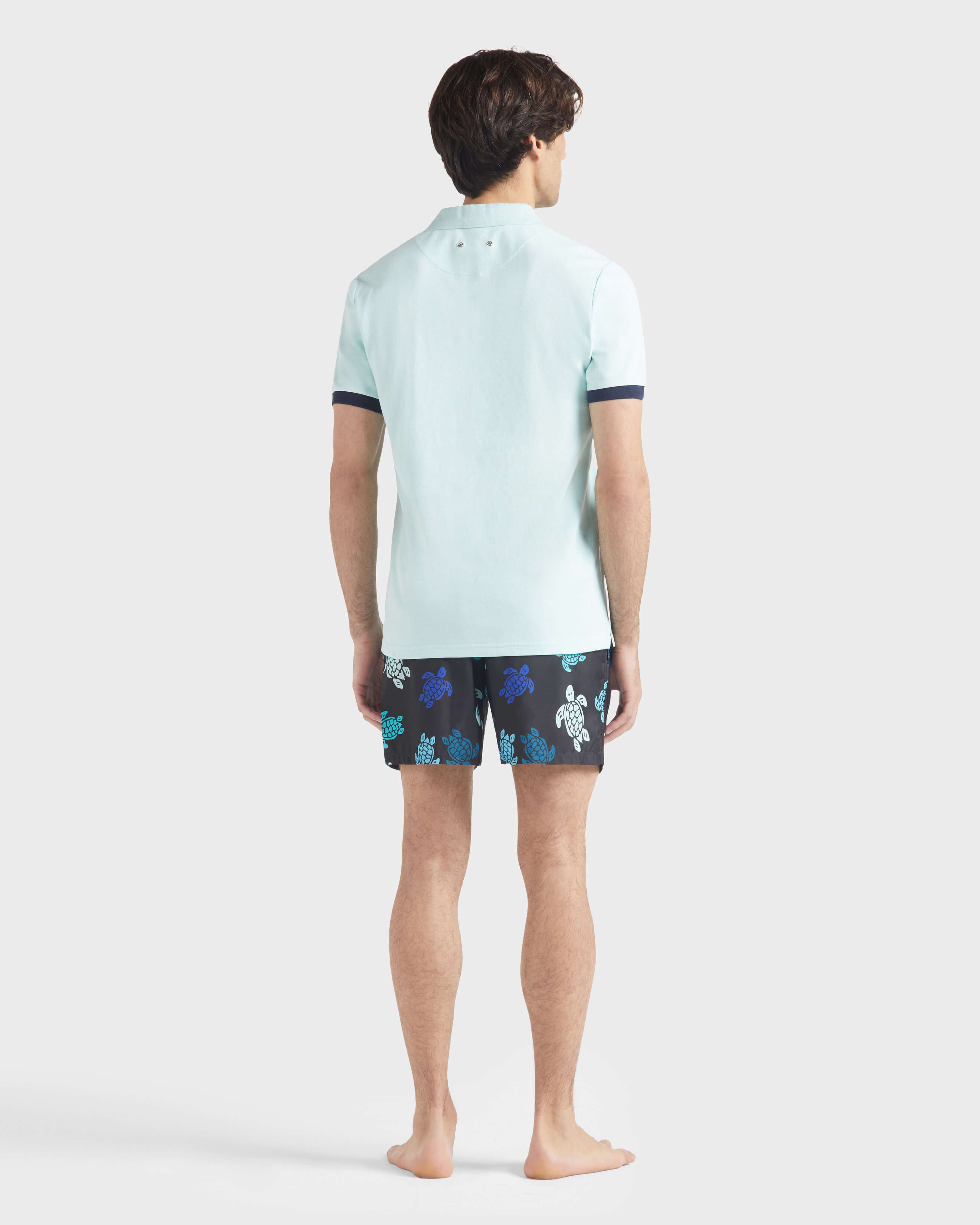 Cotton Pique Polo Shirt Solid - Blue Pacific / Vilebrequin On sale