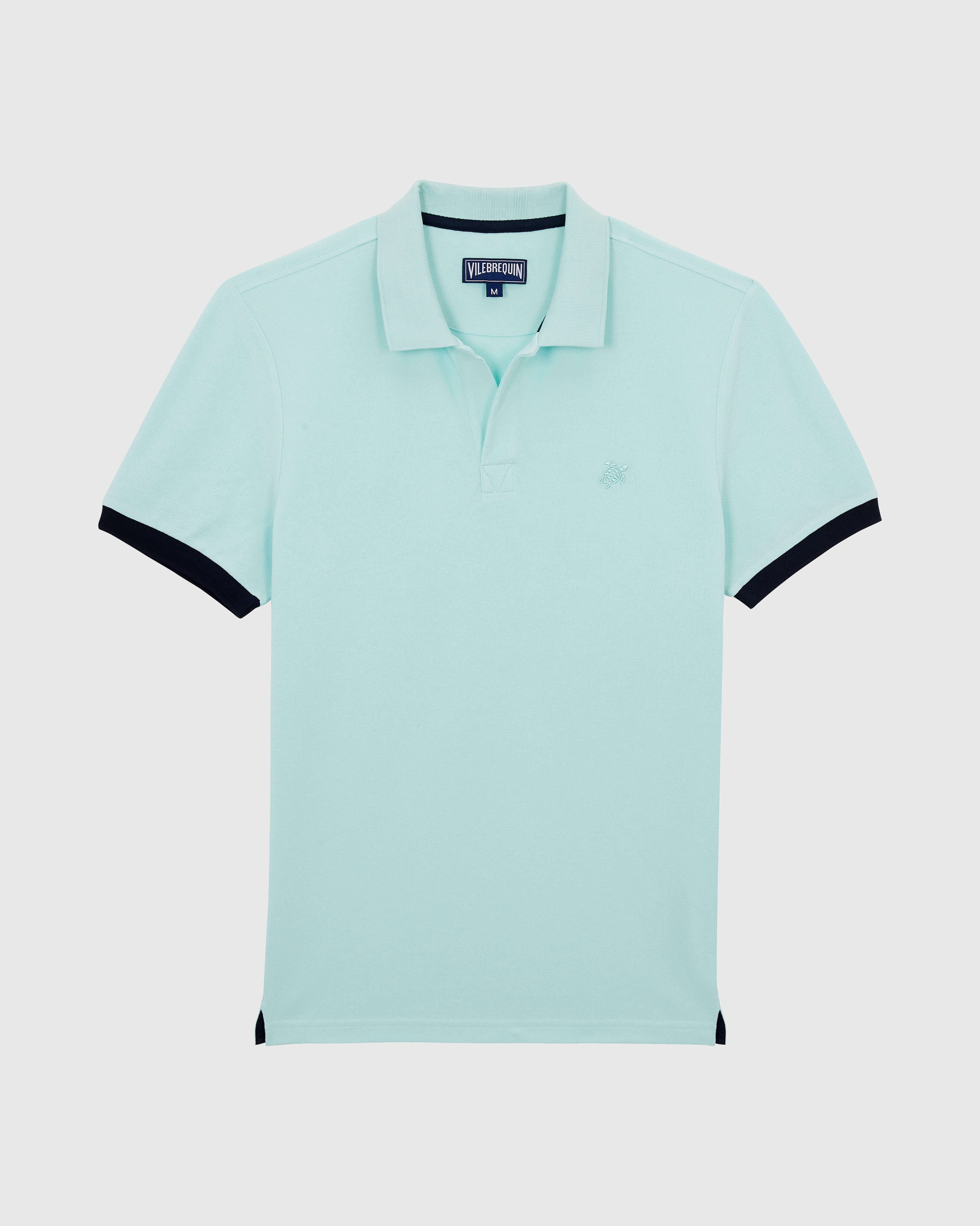 Cotton Pique Polo Shirt Solid - Blue Pacific / Vilebrequin On sale
