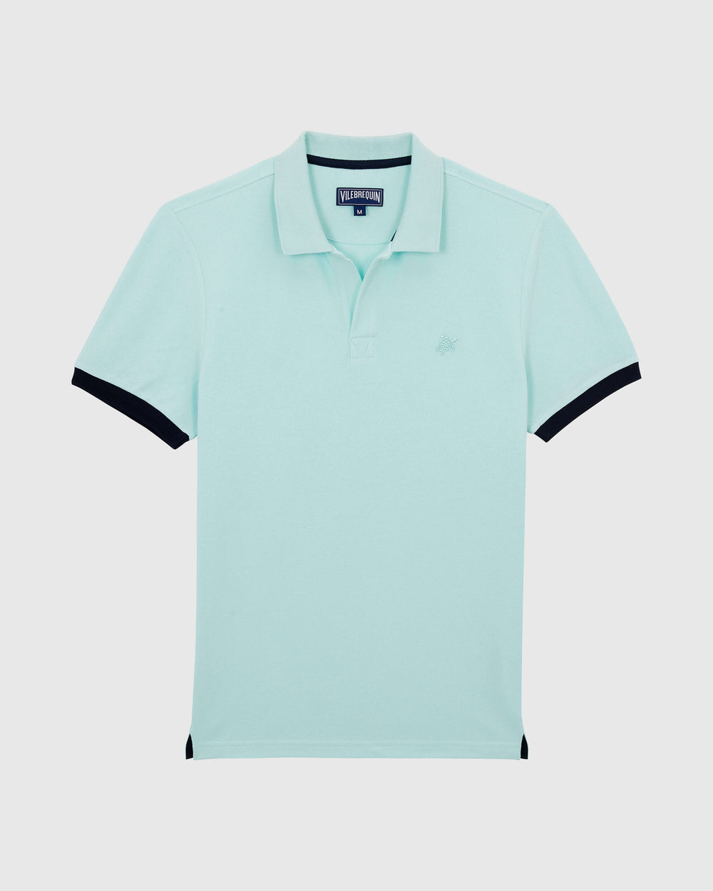 Cotton Pique Polo Shirt Solid - Blue Pacific / Vilebrequin On sale