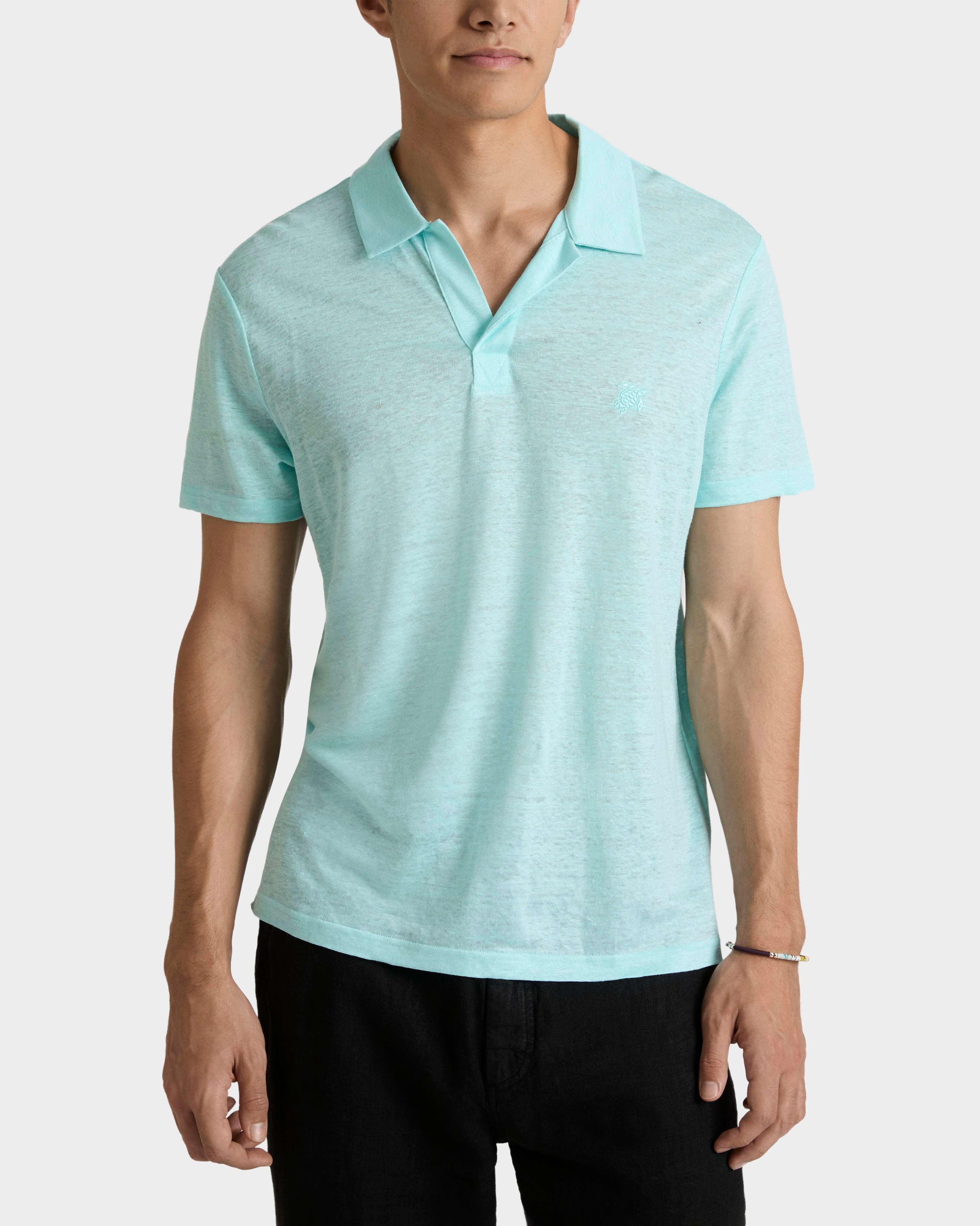 Linen Jersey Polo Shirt Solid | Site Vilebrequin | PYRE9O00 / Vilebrequin For sale