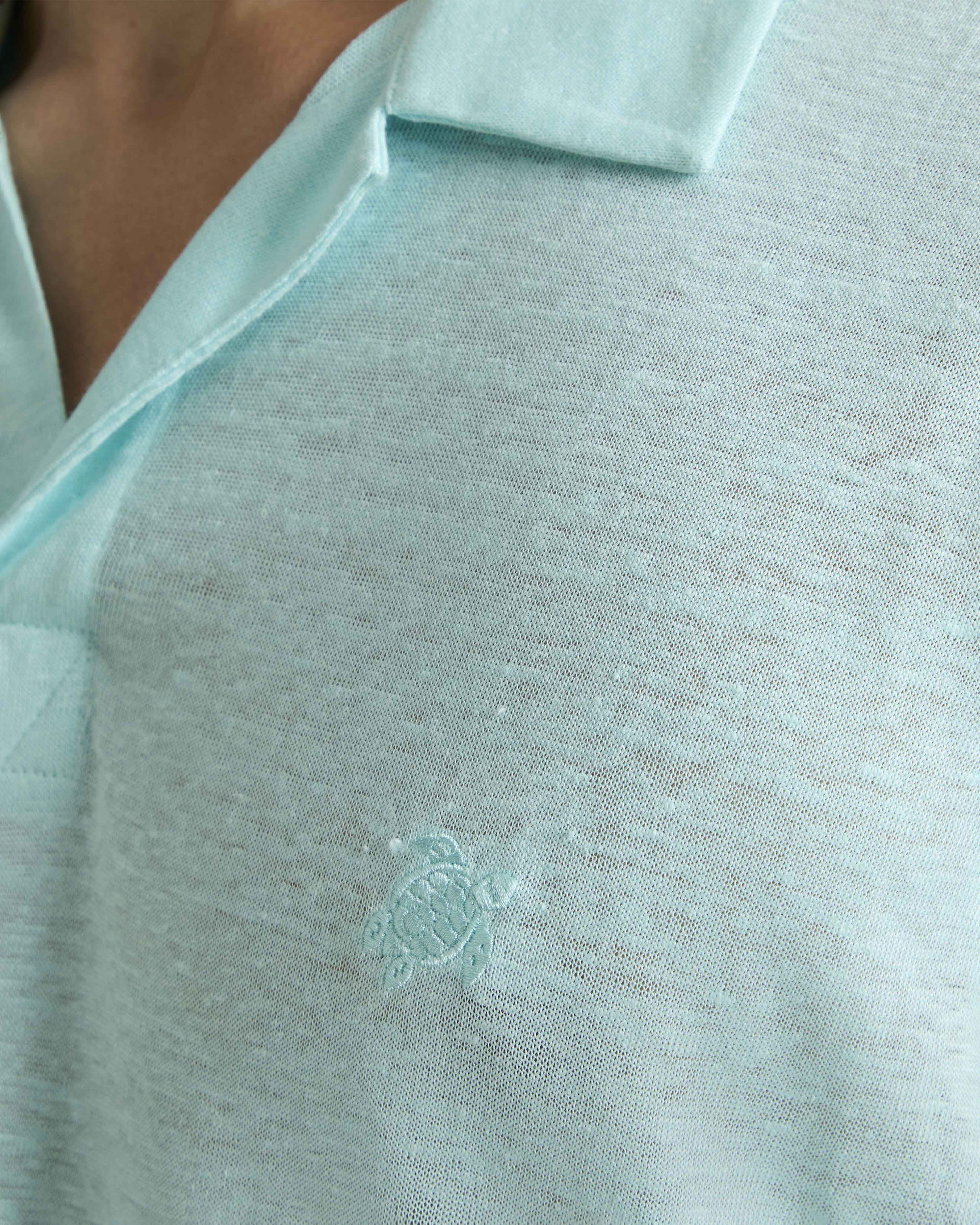 Linen Jersey Polo Shirt Solid | Site Vilebrequin | PYRE9O00 / Vilebrequin For sale