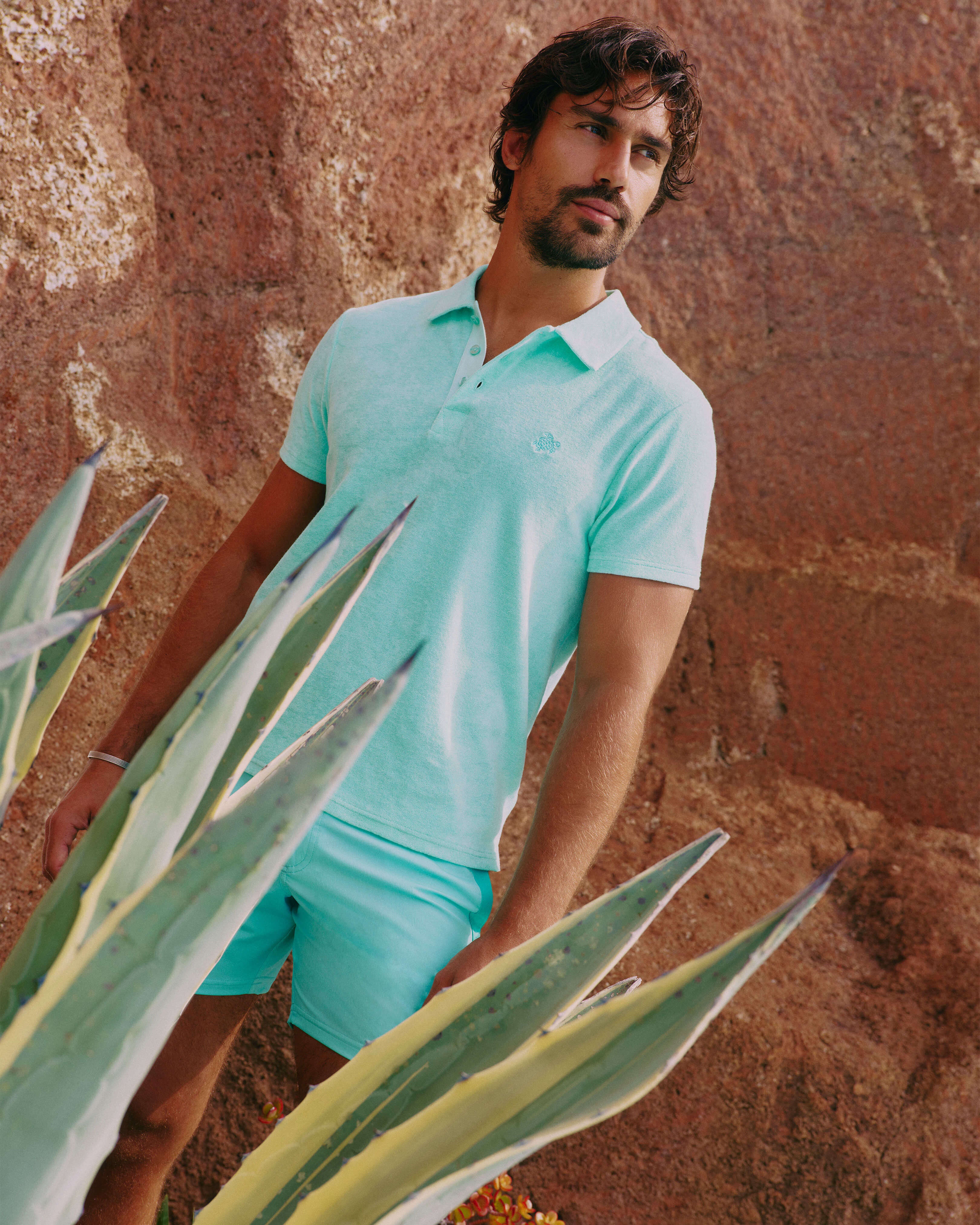 Terry Polo Shirt Solid - Green Caribbean / Vilebrequin Discount