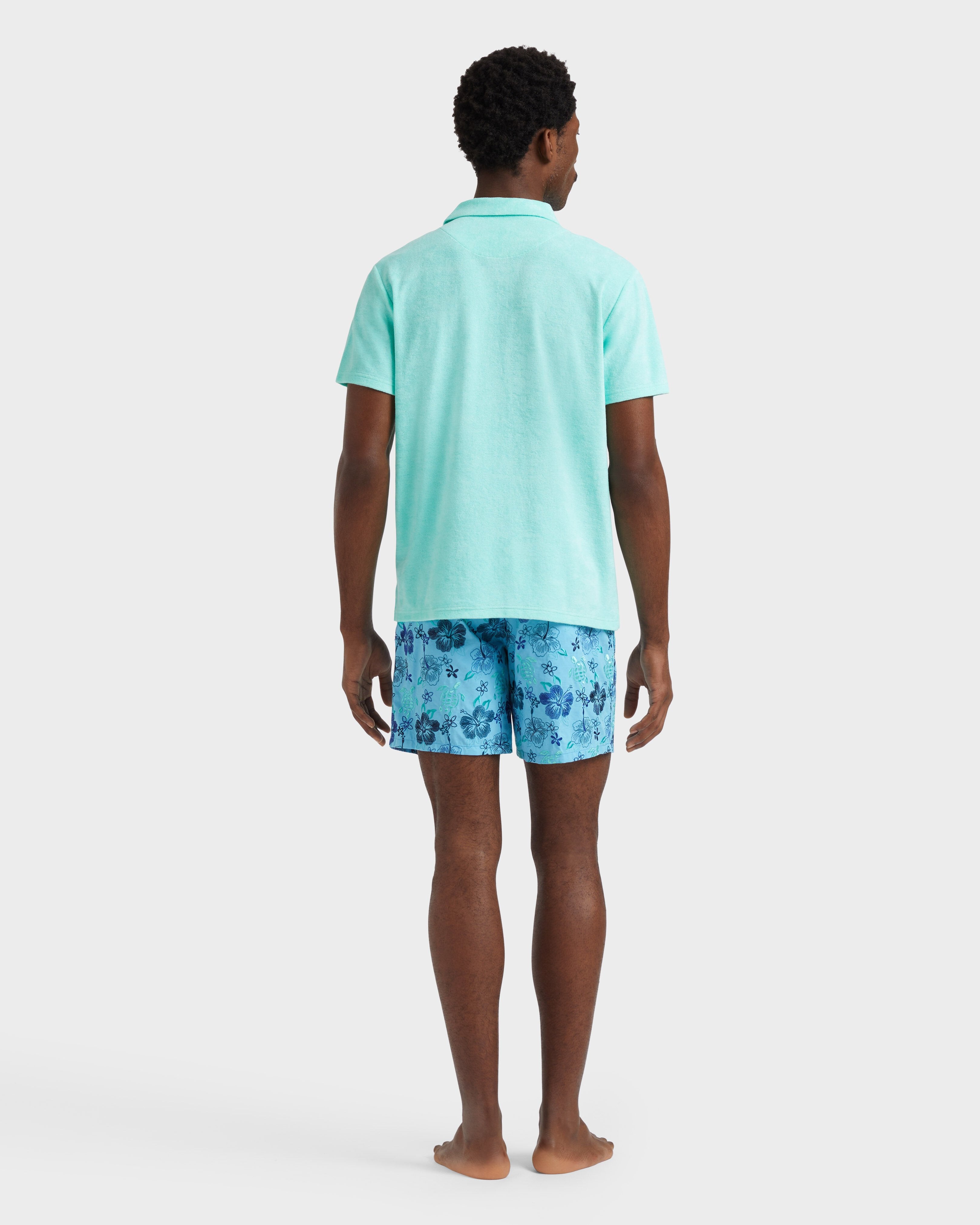 Terry Polo Shirt Solid - Green Caribbean / Vilebrequin Discount