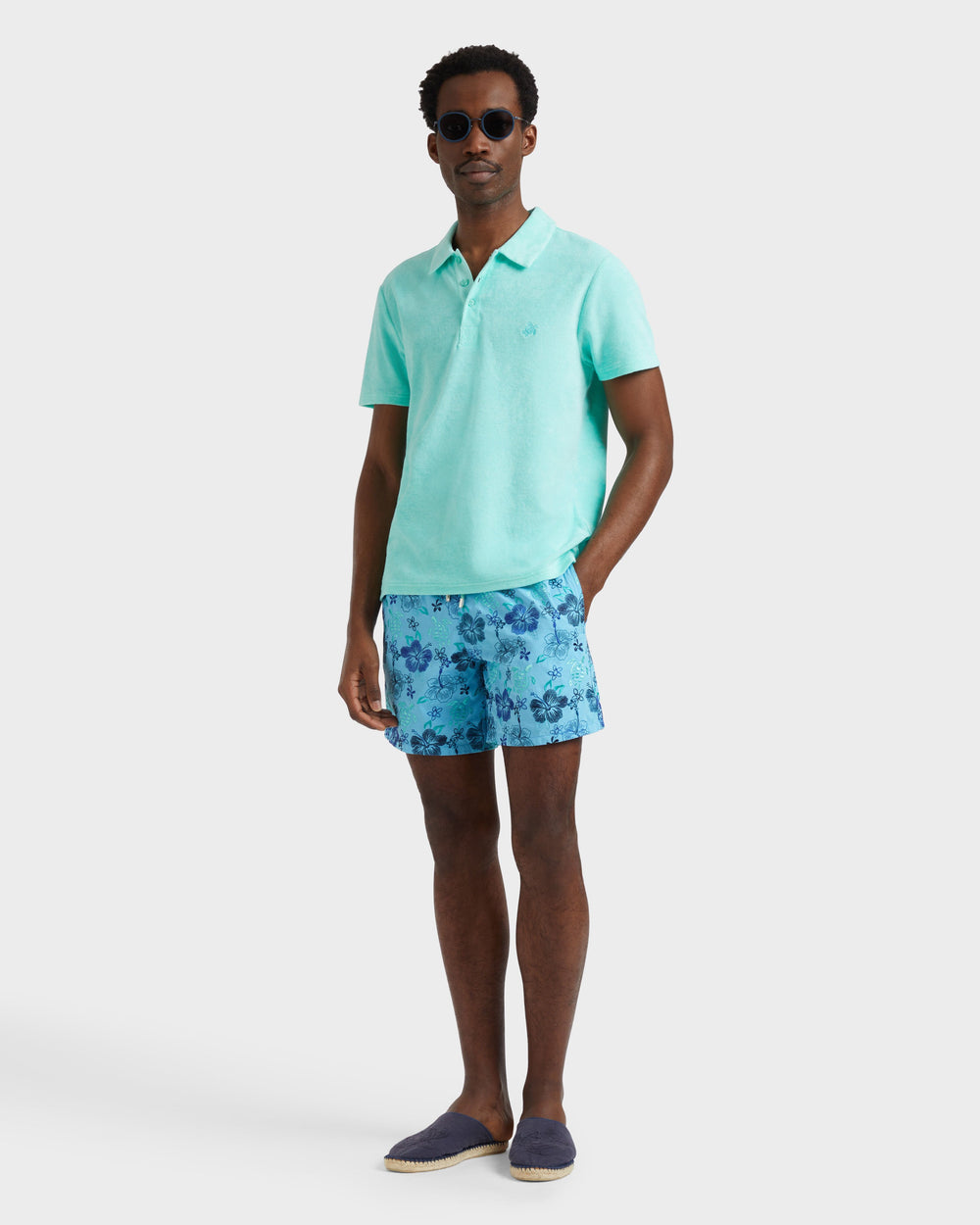 Terry Polo Shirt Solid - Green Caribbean / Vilebrequin Discount