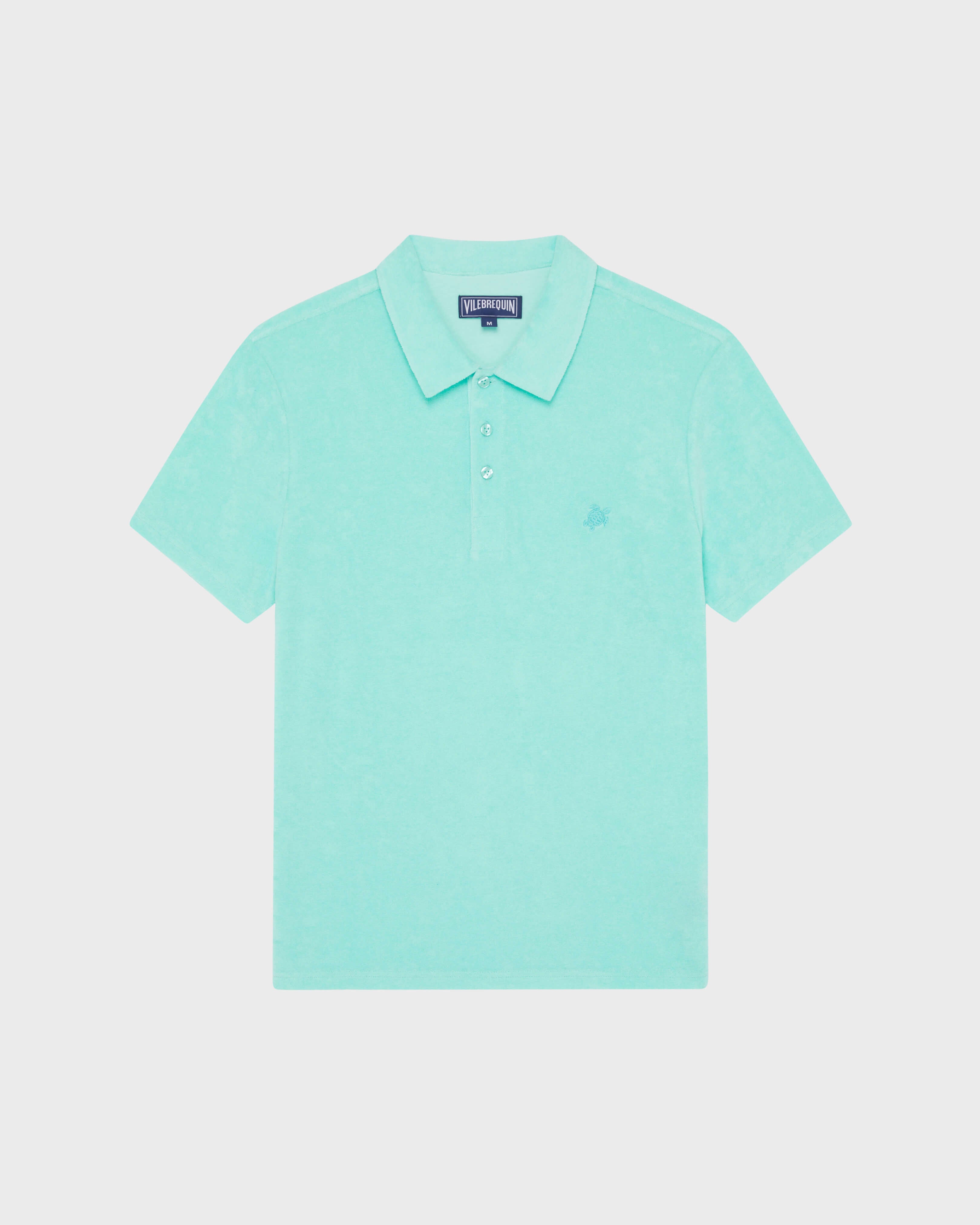 Terry Polo Shirt Solid - Green Caribbean / Vilebrequin Discount