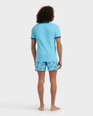 Cotton Pique Polo Shirt Solid - Blue topaz / Vilebrequin Outlet