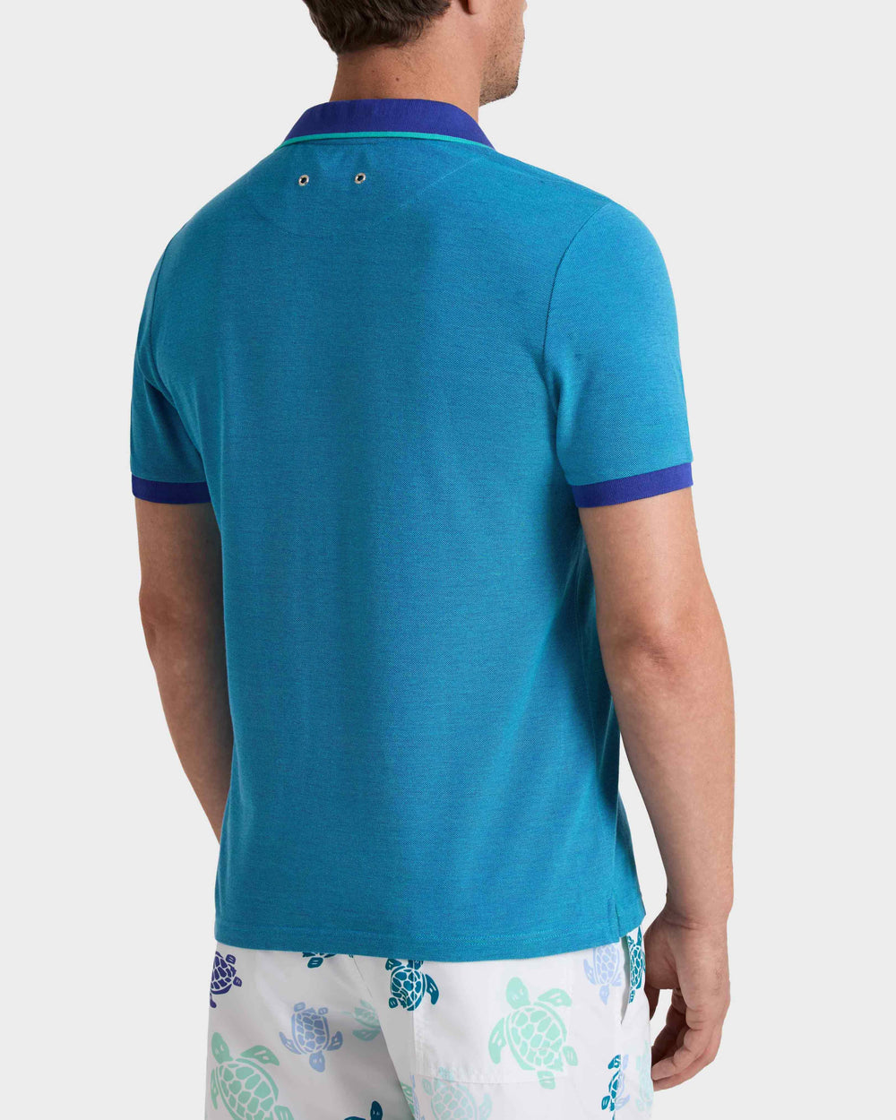 Cotton Polo Shirt Solid - Blue Marrakech / Vilebrequin Online