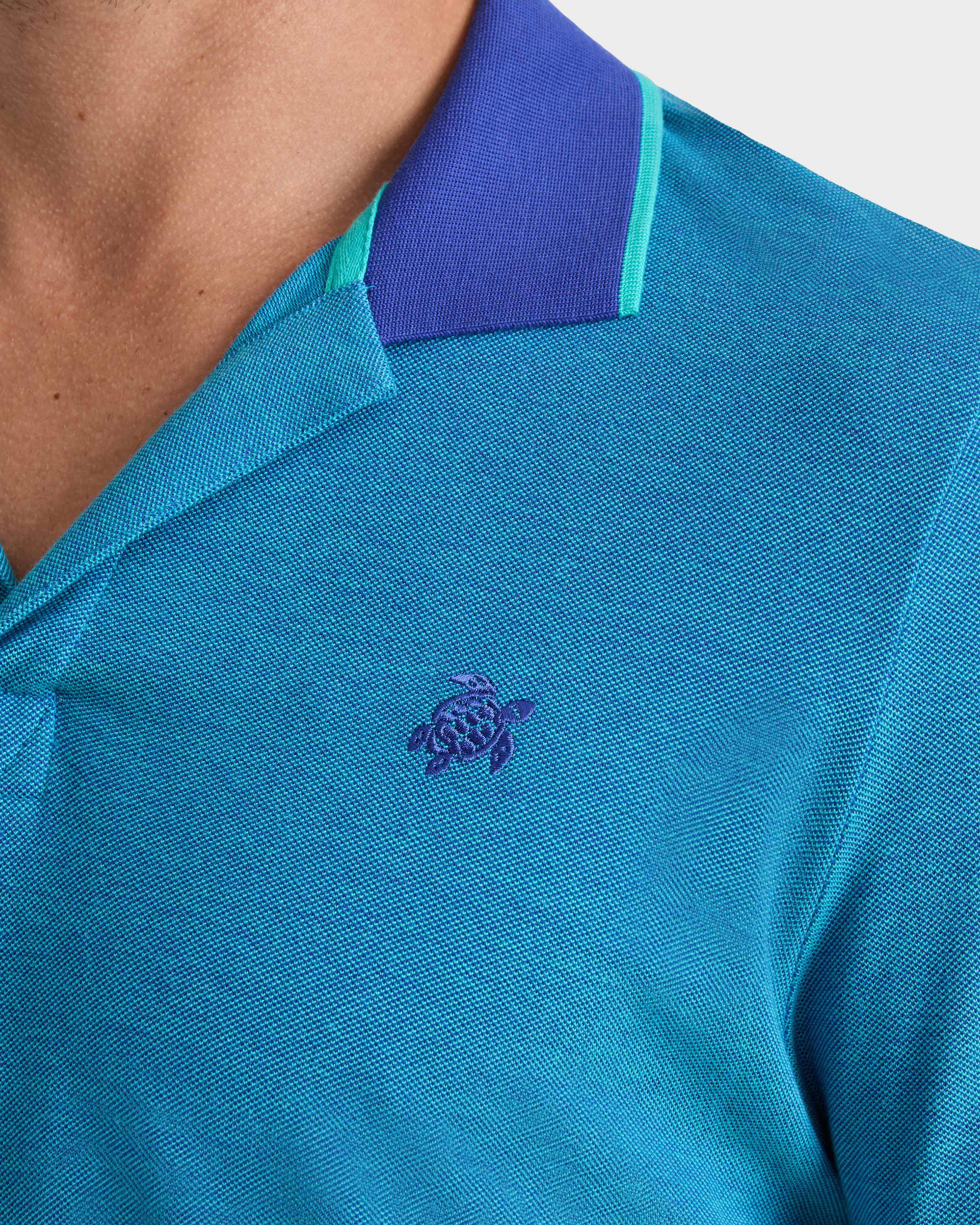 Cotton Polo Shirt Solid - Blue Marrakech / Vilebrequin Online