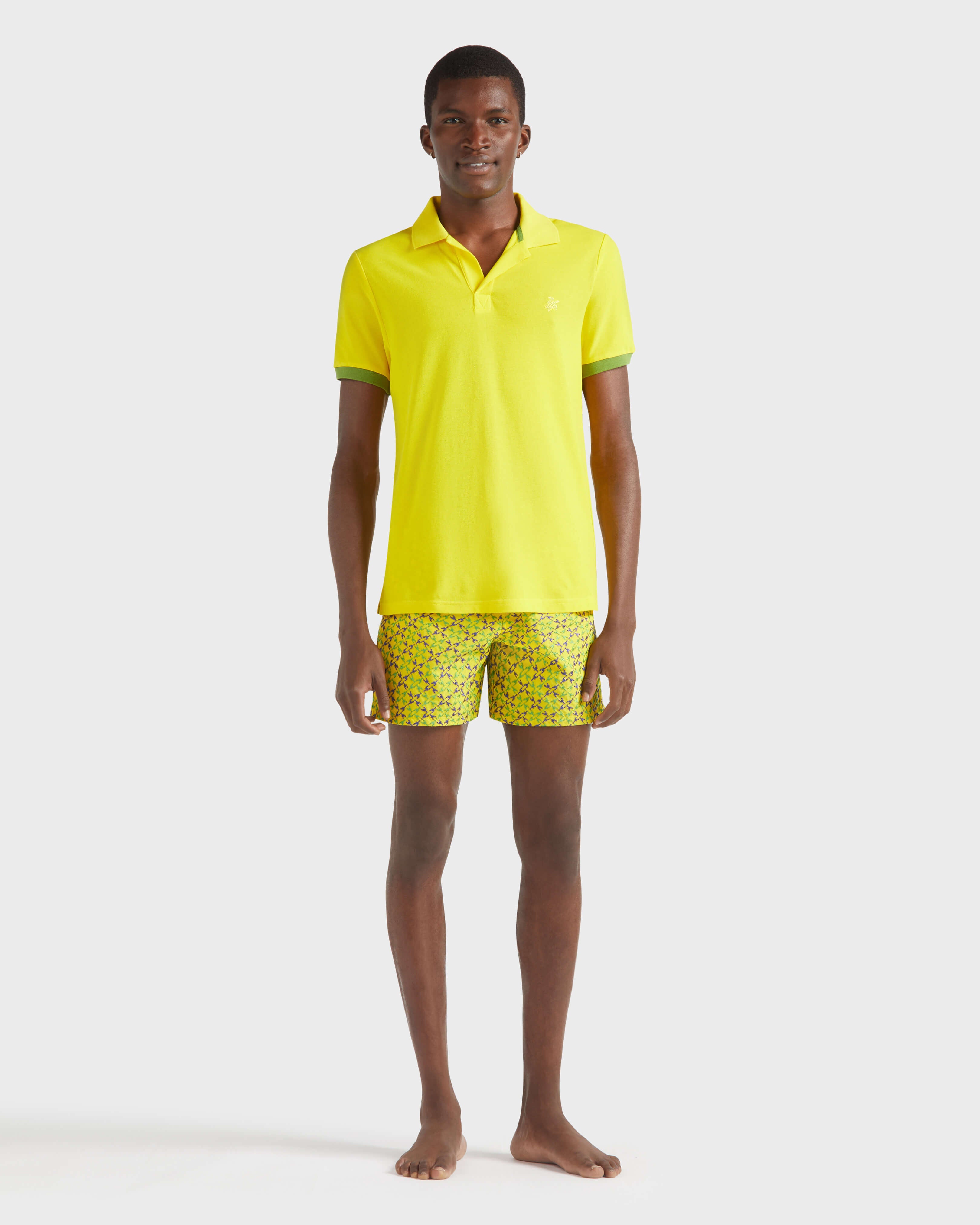 Cotton Pique Polo Shirt Solid - Yellow Sun / Vilebrequin Sale