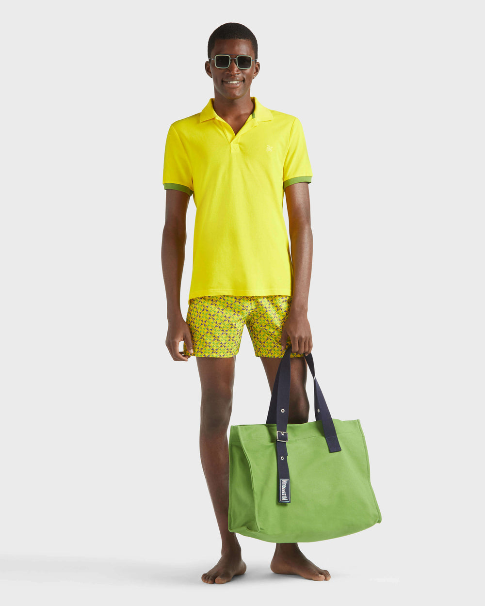 Cotton Pique Polo Shirt Solid - Yellow Sun / Vilebrequin Sale
