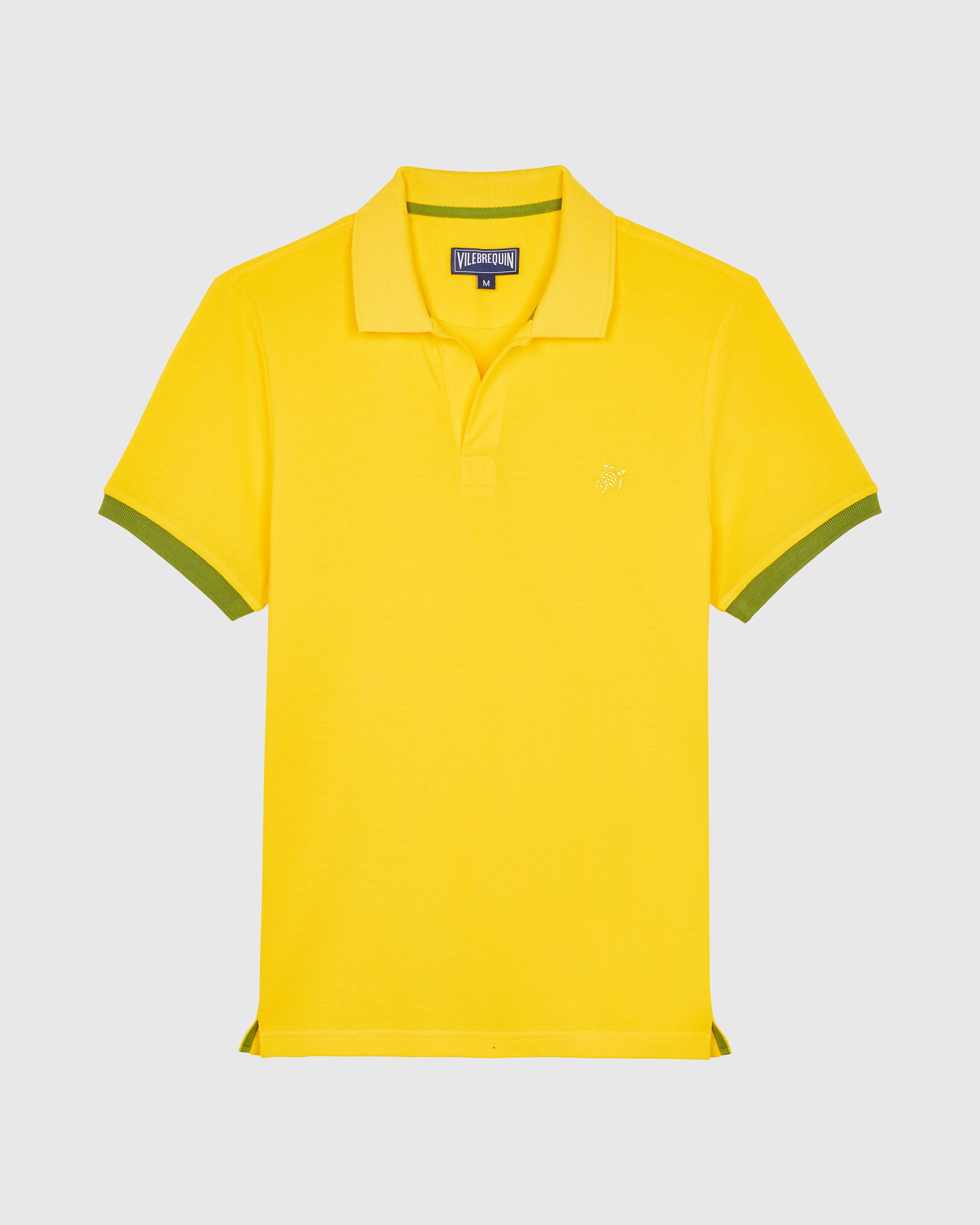 Cotton Pique Polo Shirt Solid - Yellow Sun / Vilebrequin Sale