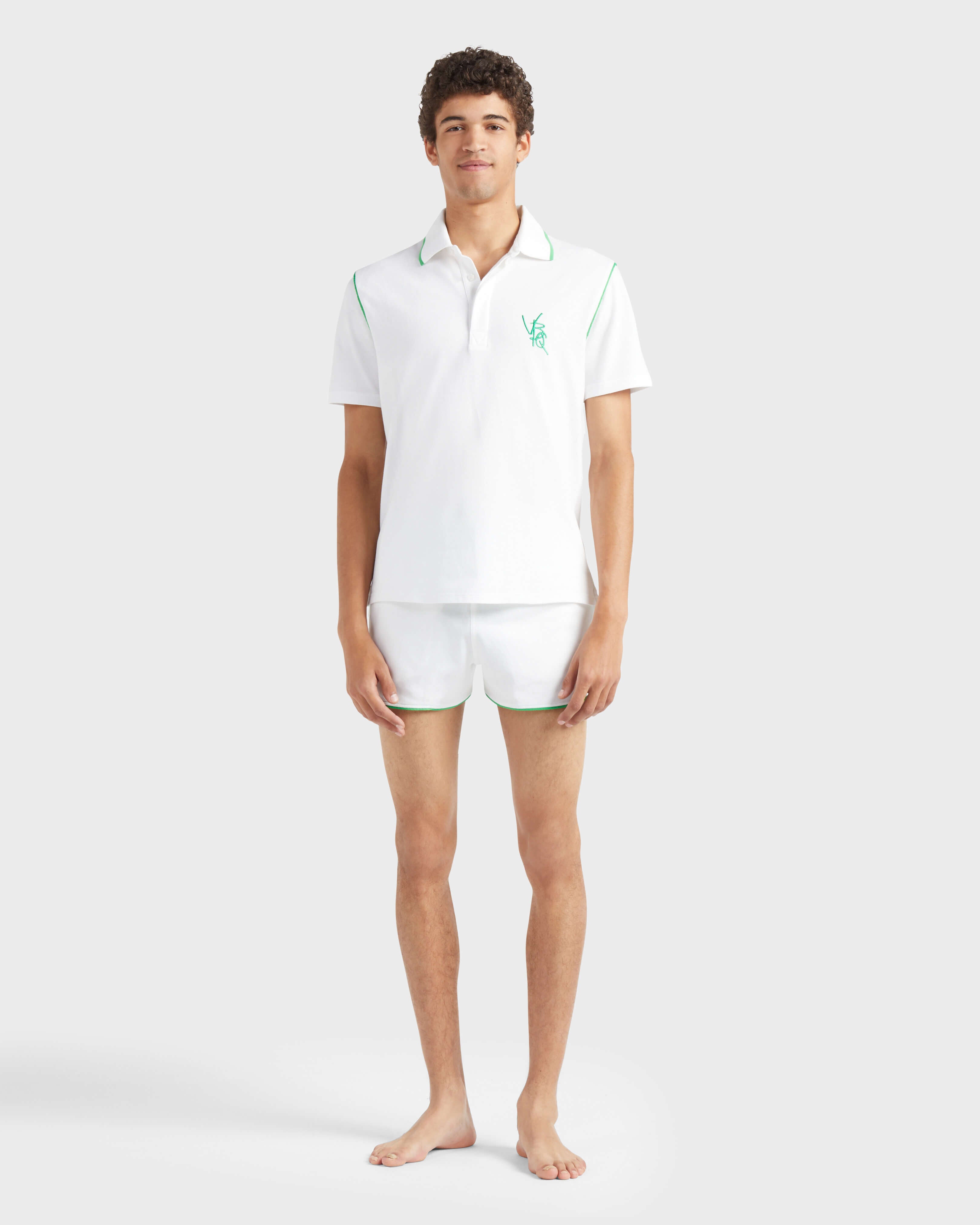 Pique Cotton Polo VBQ Line - White / Vilebrequin For sale