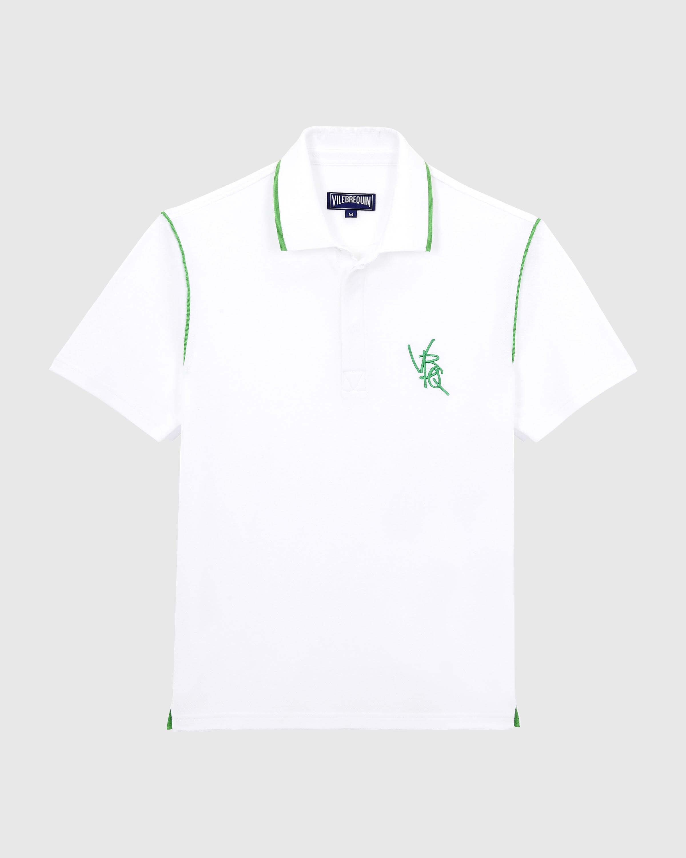 Pique Cotton Polo VBQ Line - White / Vilebrequin For sale