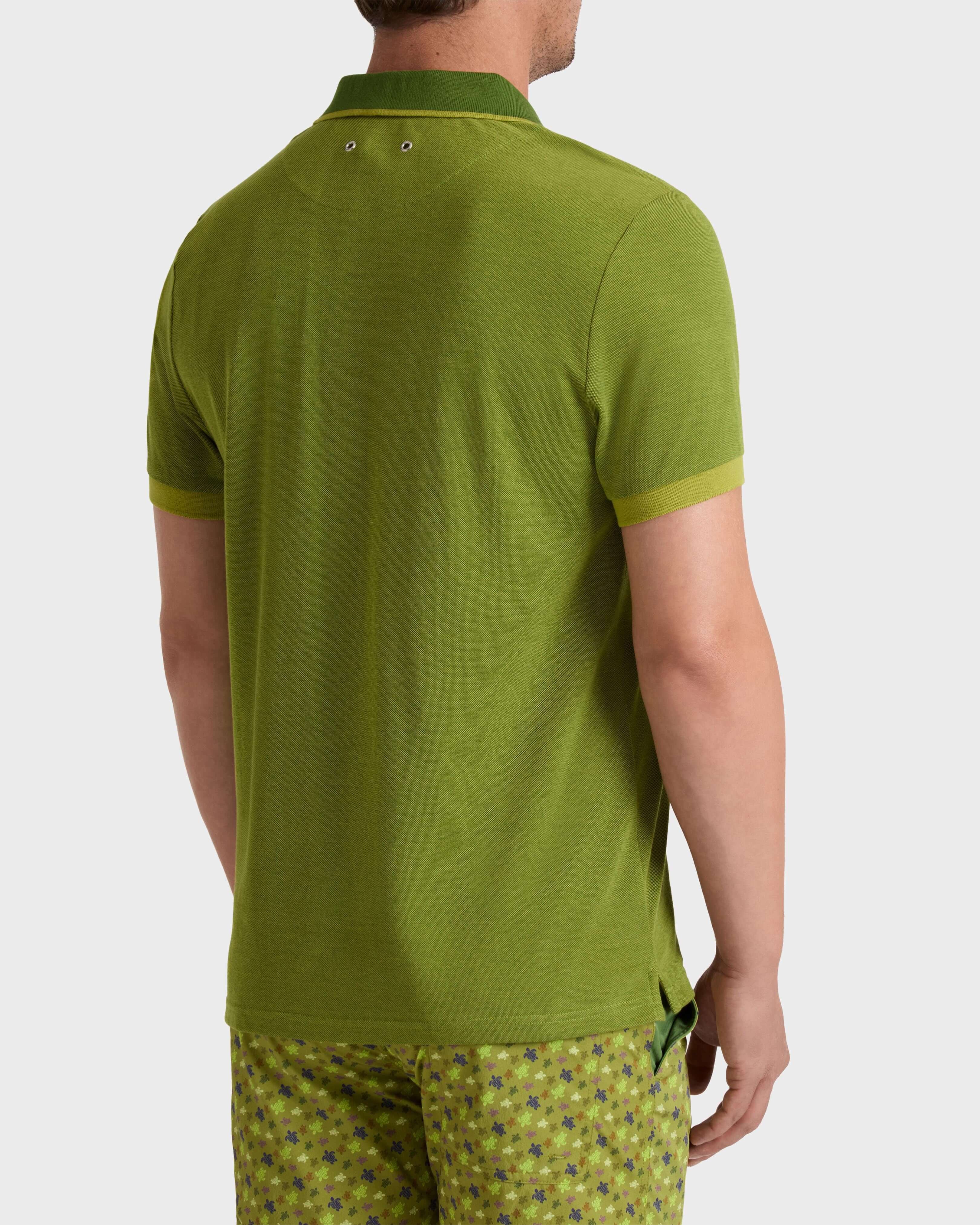 Cotton Polo Shirt Solid - Green Militaire / Vilebrequin Outlet