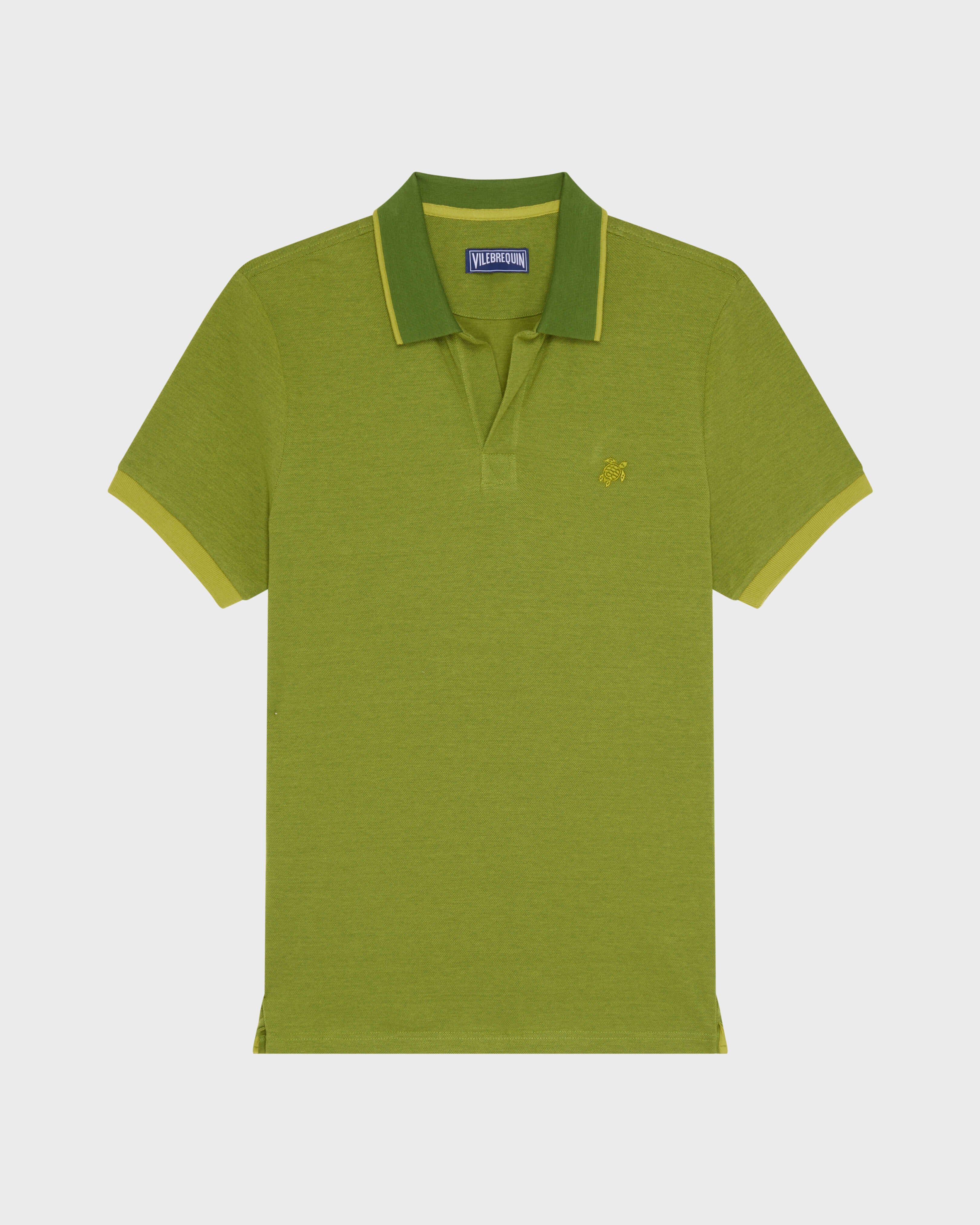 Cotton Polo Shirt Solid - Green Militaire / Vilebrequin Outlet
