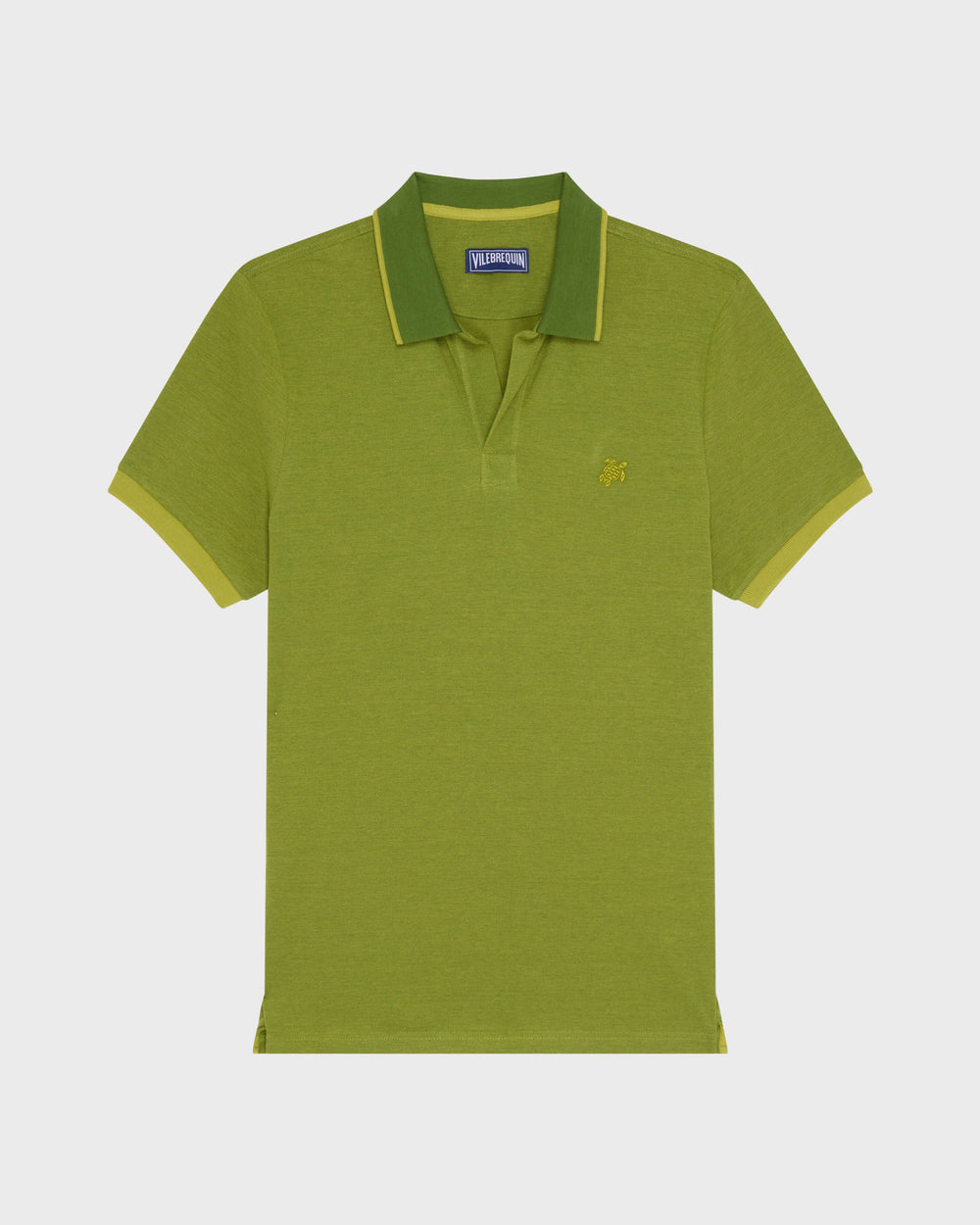 Cotton Polo Shirt Solid - Green Militaire / Vilebrequin Outlet