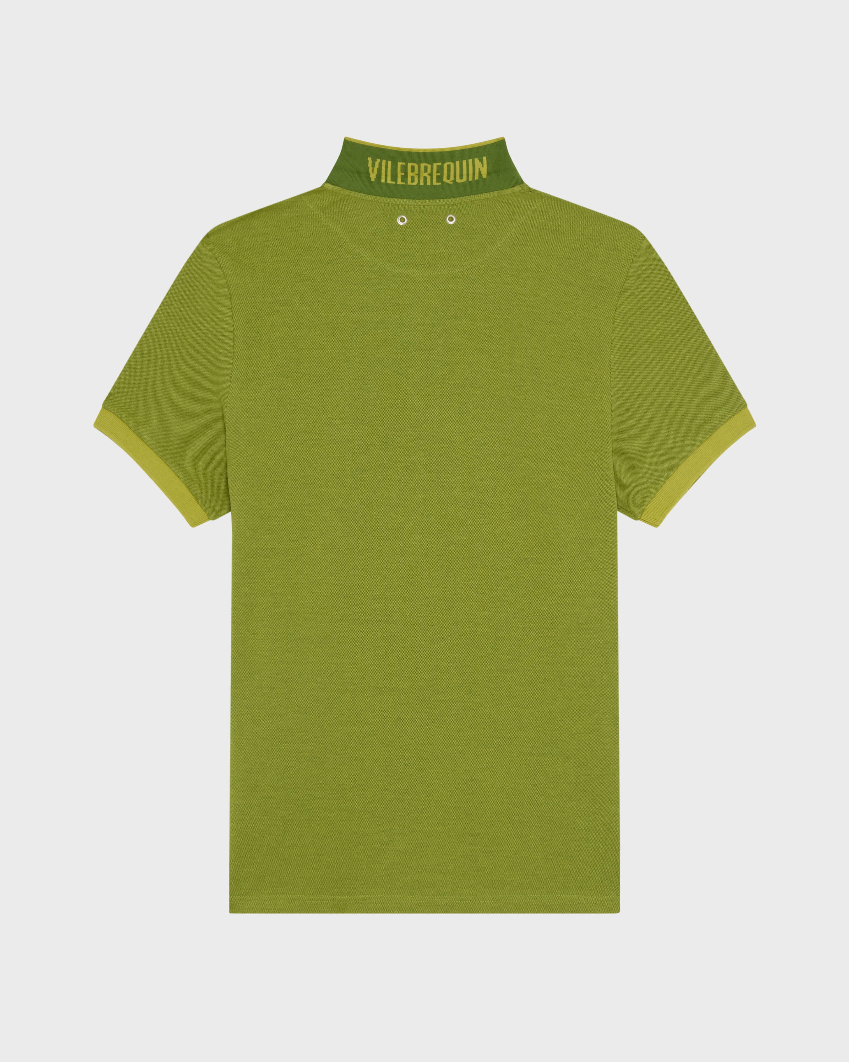 Cotton Polo Shirt Solid - Green Militaire / Vilebrequin Outlet