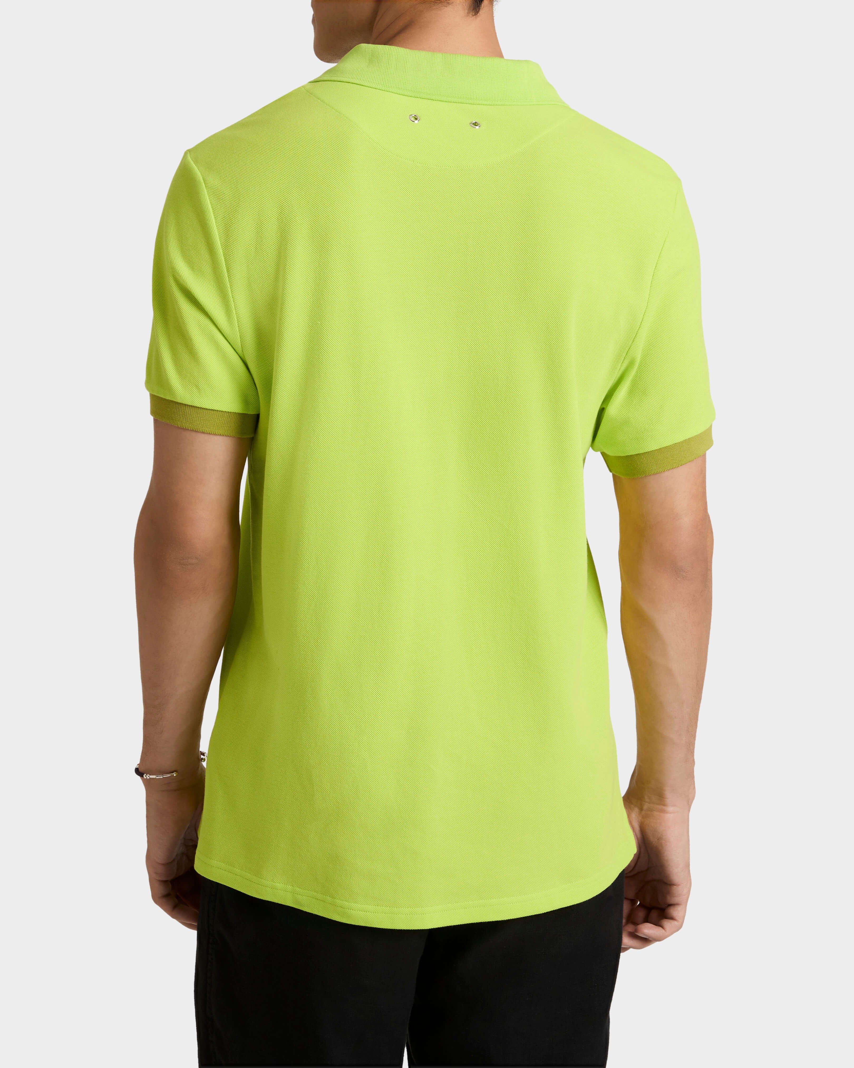 Cotton Pique Polo Shirt Solid - Green Acide / Vilebrequin US