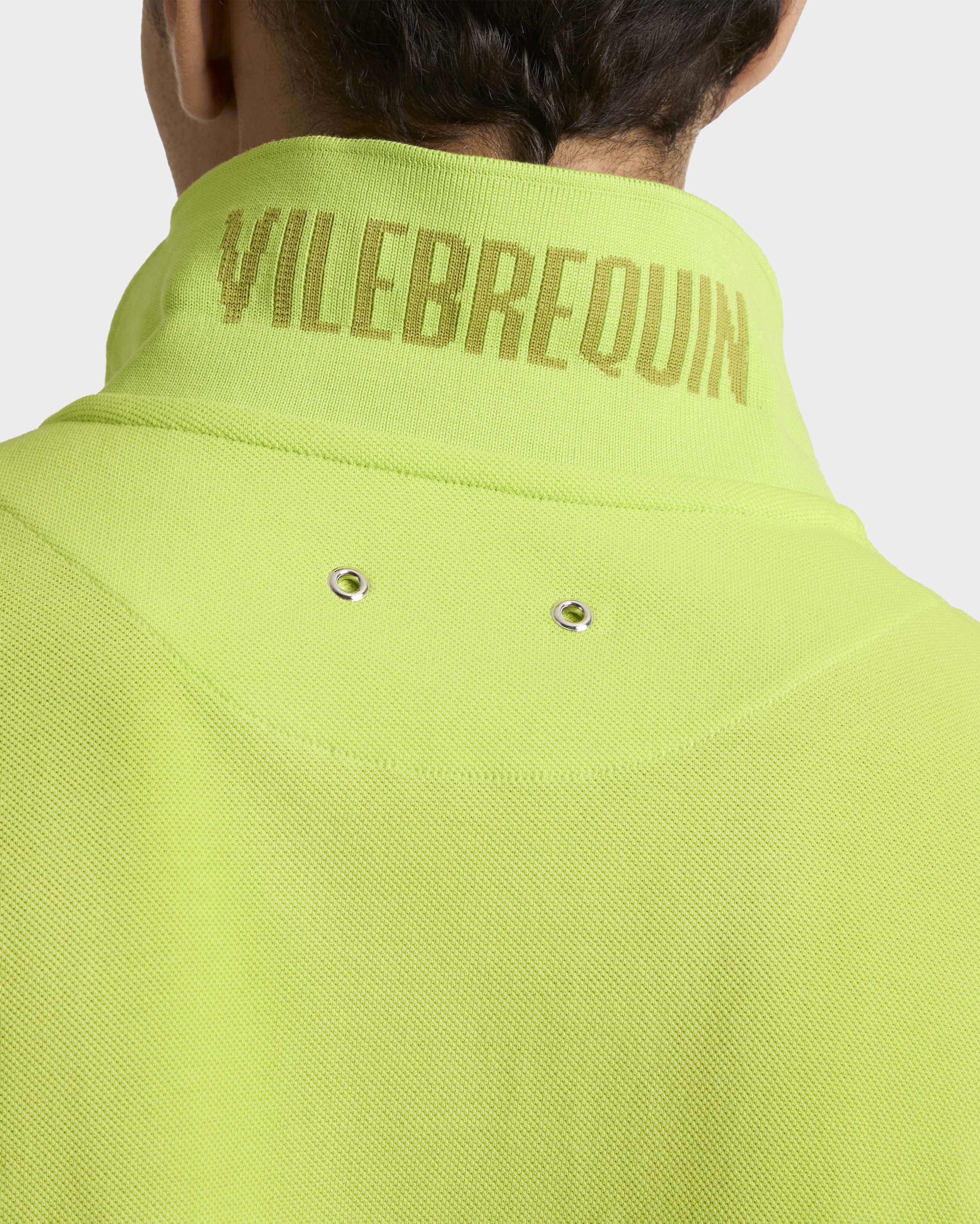 Cotton Pique Polo Shirt Solid - Green Acide / Vilebrequin US