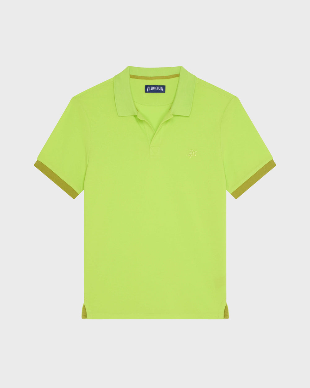 Cotton Pique Polo Shirt Solid - Green Acide / Vilebrequin US