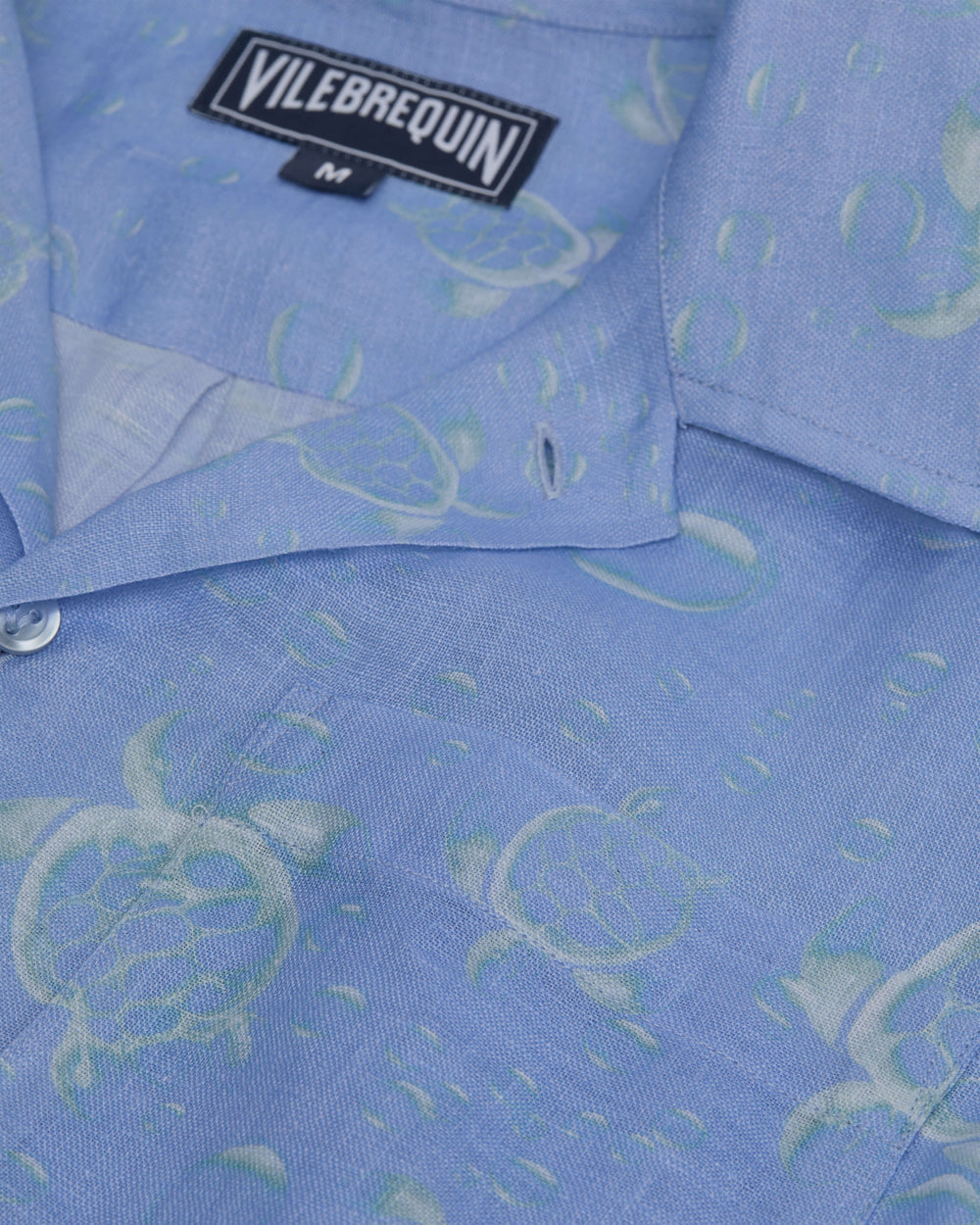 Linen Bowling Shirt Bubble 3D - Blue Cloudy / Vilebrequin New