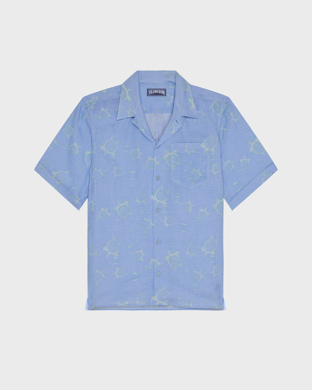 Linen Bowling Shirt Bubble 3D - Blue Cloudy / Vilebrequin New