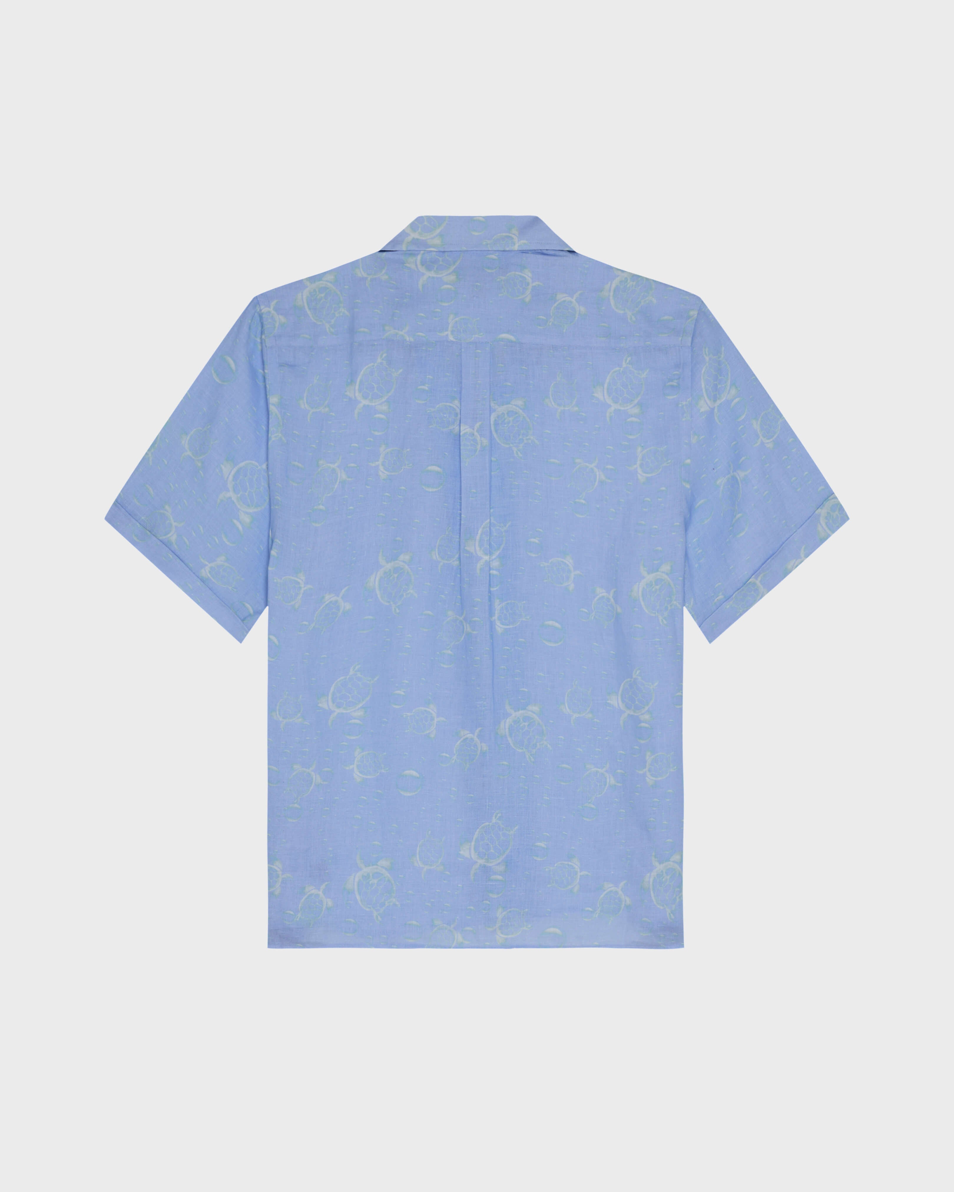 Linen Bowling Shirt Bubble 3D - Blue Cloudy / Vilebrequin New