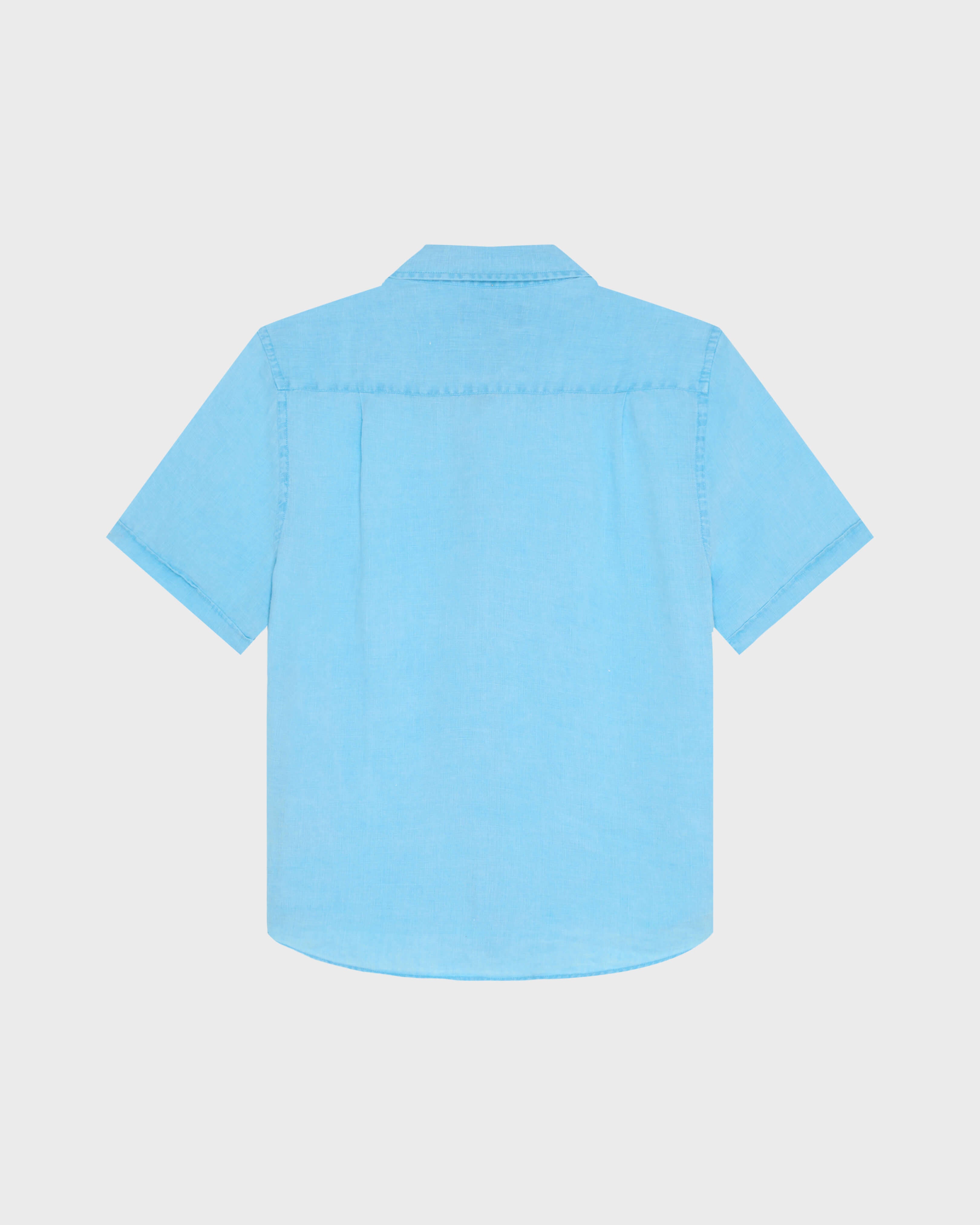 Mineral Dye Linen Bowling Shirt - Blue Larimar / Vilebrequin Online