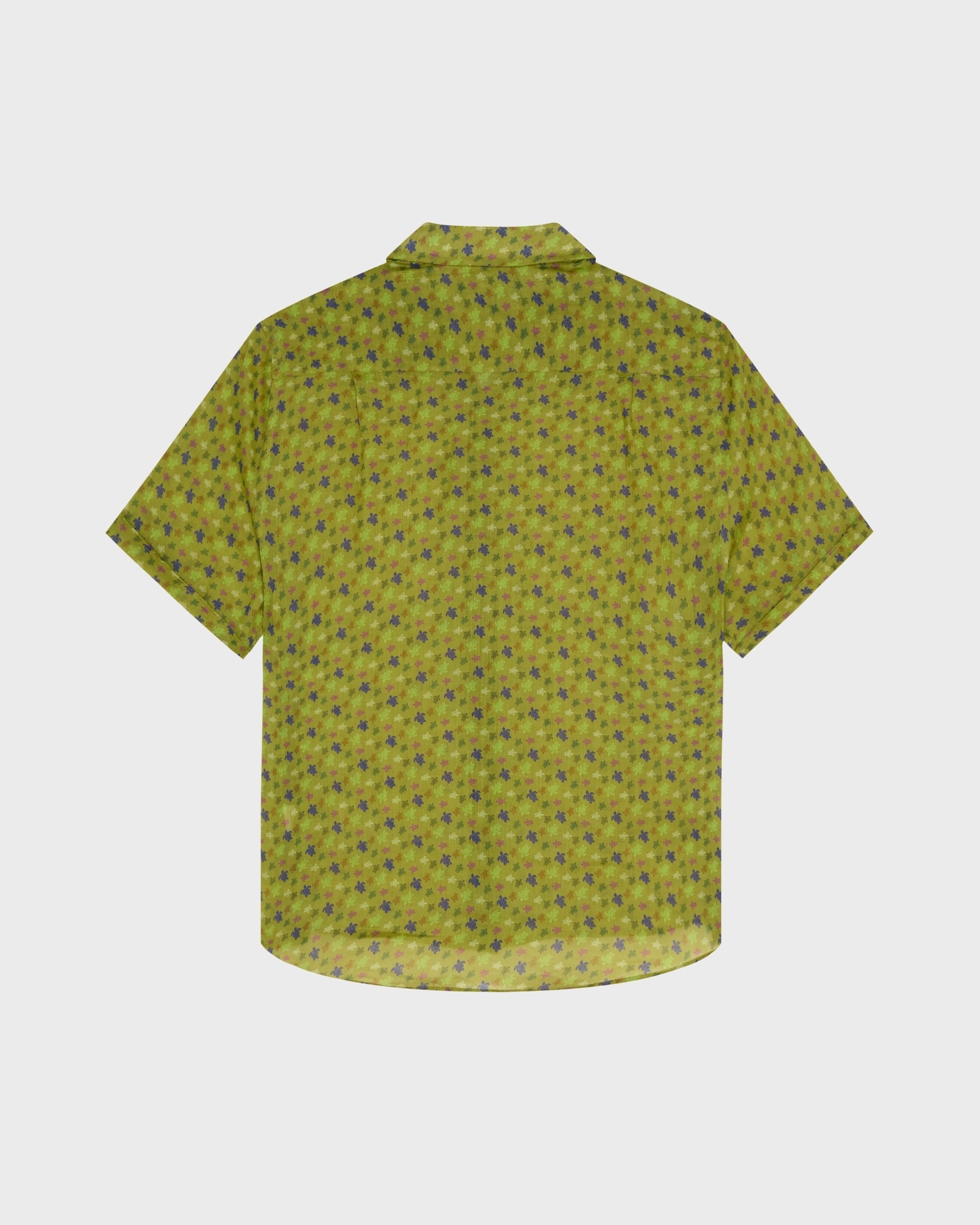 Ramie Bowling Shirt Micro Ronde des Tortues - Green Wormwood / Vilebrequin Sale