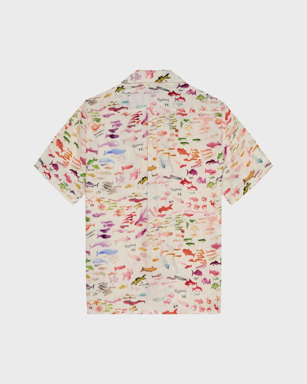 Linen Bowling Shirt Pescador - VBQ x Fabrice Hyber - White Papier / Vilebrequin On sale