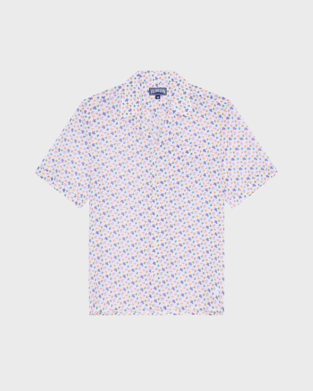 Organic Cotton Bowling Shirt Micro Ronde des Tortues - White / Vilebrequin For sale